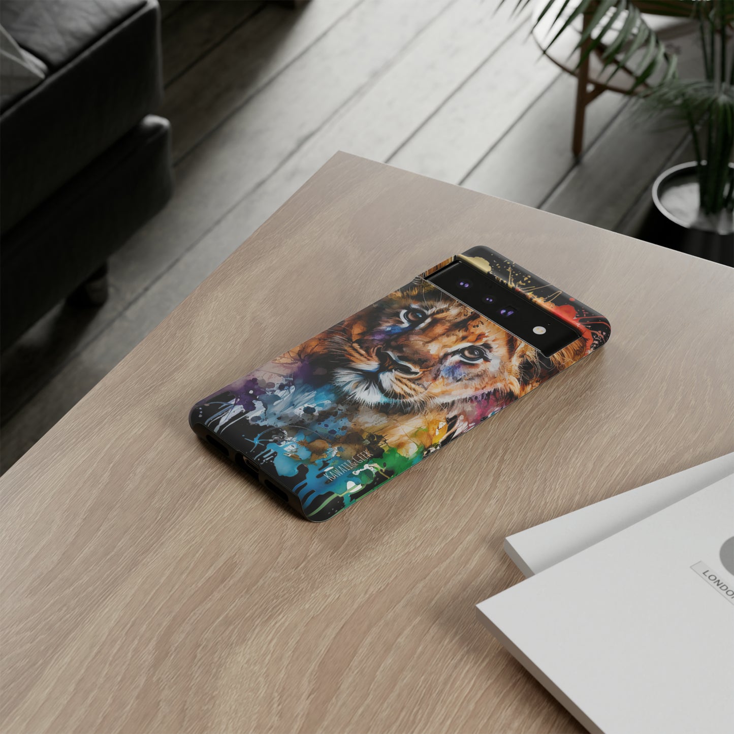 Watercolor Lion Cub Tough Phone Case - iPhone 15 compatible