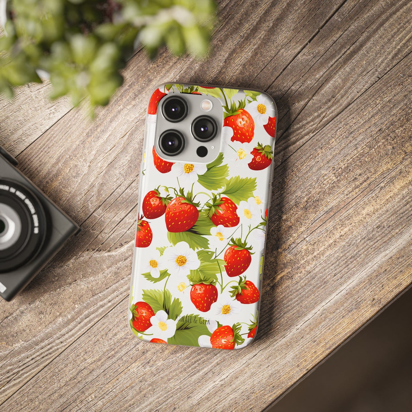 Strawberries & Florals Flexi and Transparent Phone Case