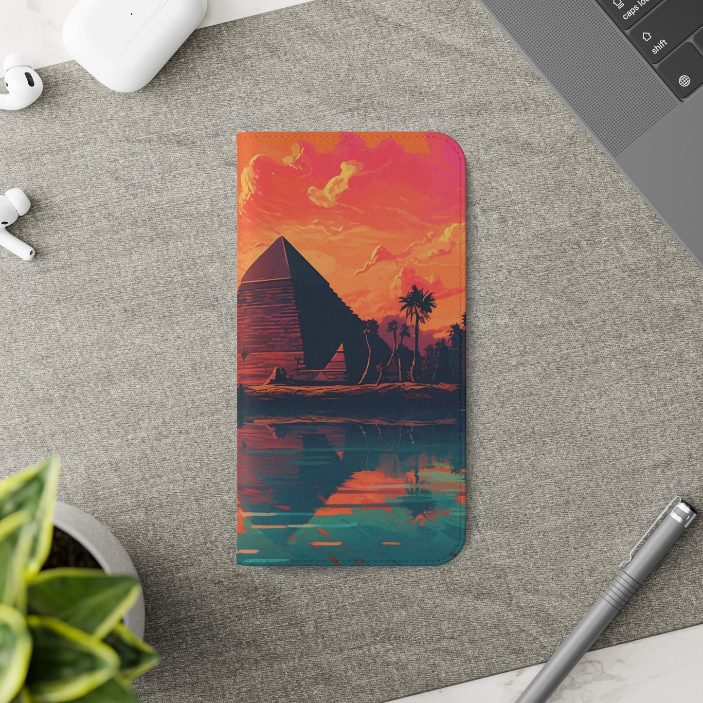 Egyptian Pyramid at Sunset Flip Phone Case - Carry the Mystique of Ancient Egypt with You