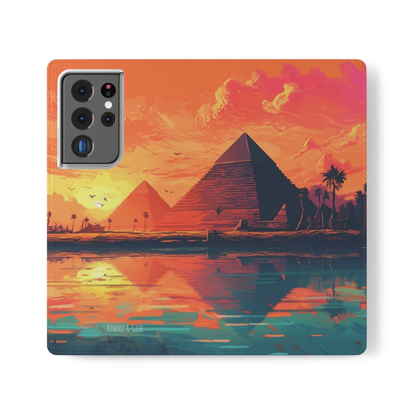 Egyptian Pyramid at Sunset Flip Phone Case - Carry the Mystique of Ancient Egypt with You
