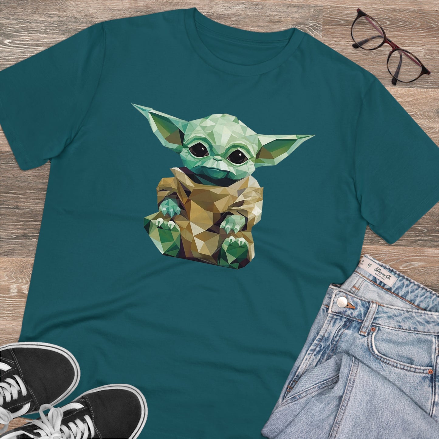 Baby Yoda Grogu Polygonal T-Shirt - Embrace Adorable Force - Star Wars