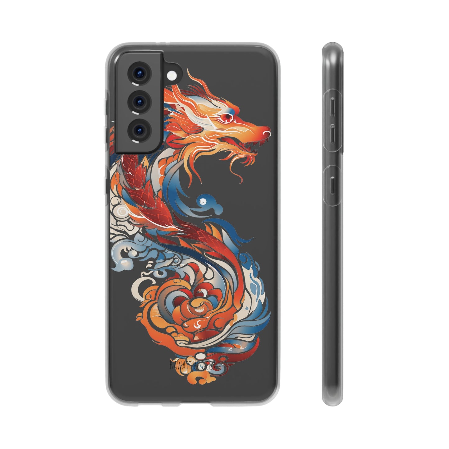 Elegant Chinese Ink Dragon Flexi Transparent Phone Case