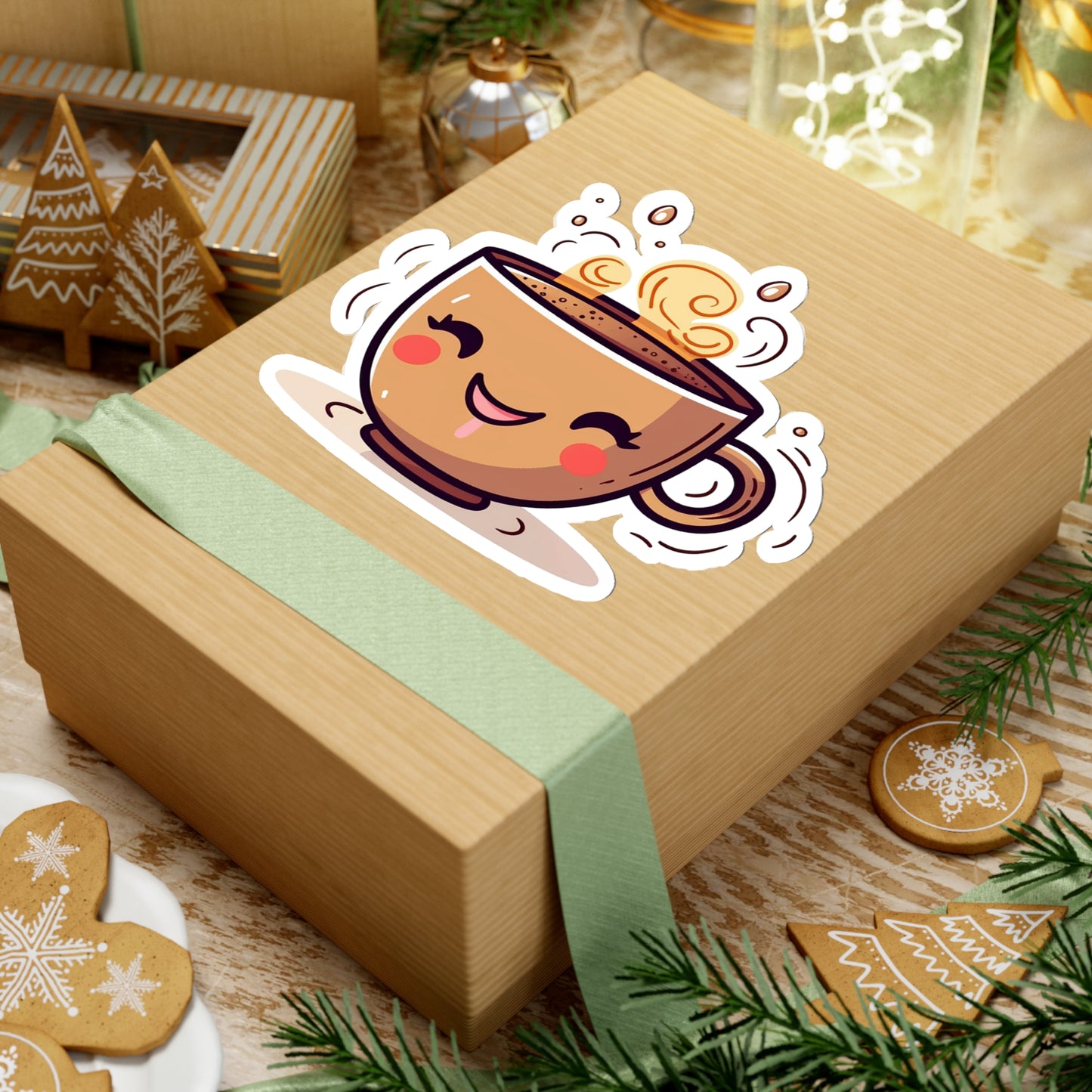 Kawaii Cup of Coffee Sticker - Add a Cute and Whimsical Touch to Your Accessories