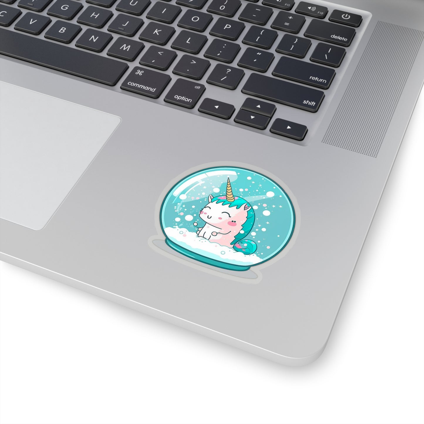 Kawaii Unicorn in Snowball Sticker - Add Some Cute and Whimsical Style to Your Tech