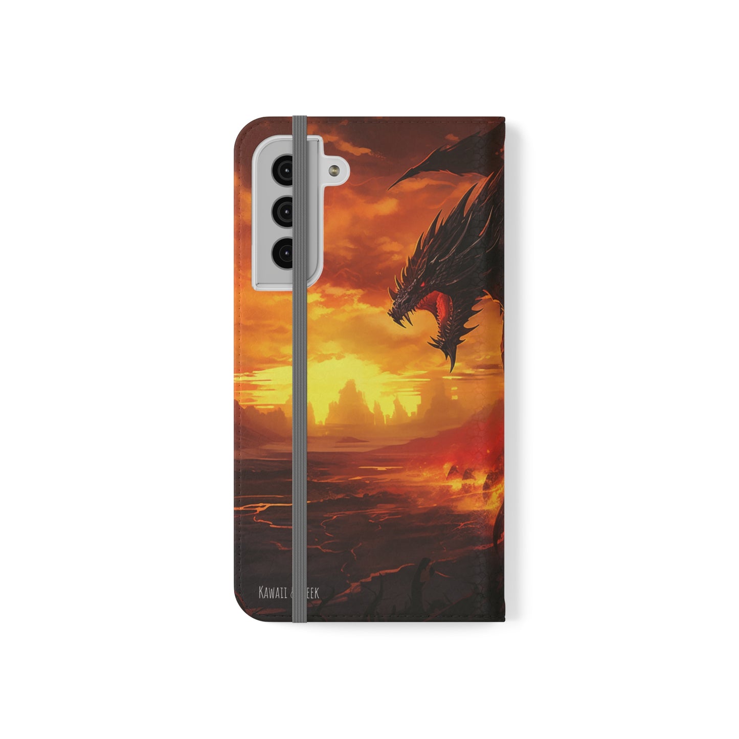 Apocalyptic Red Dragon Flip Phone Case