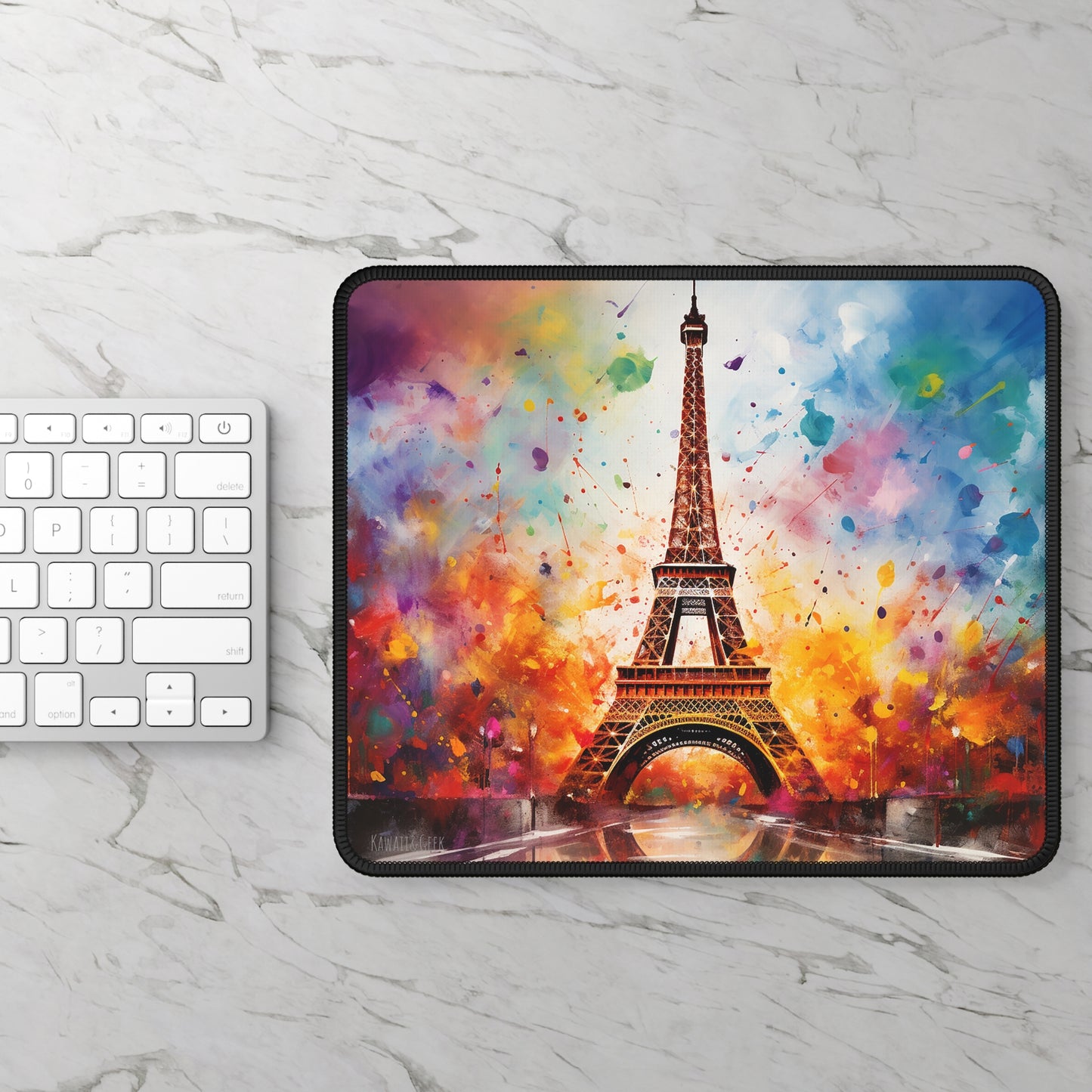 Eiffel Tower Color Burst Gaming Mouse Pad - For Paris Lovers