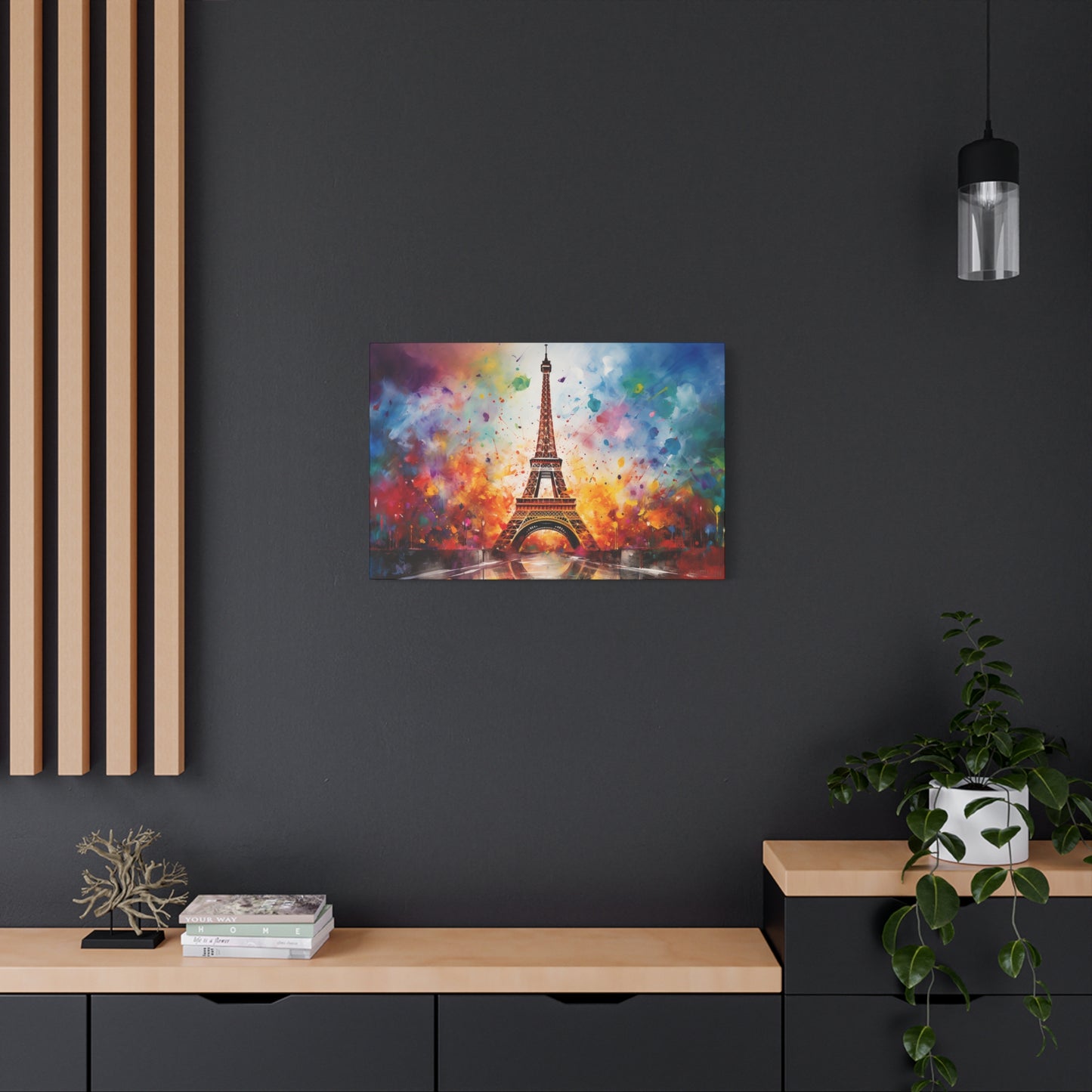 Colorful Eiffel Tower Premium Cotton Canvas for Paris Lovers