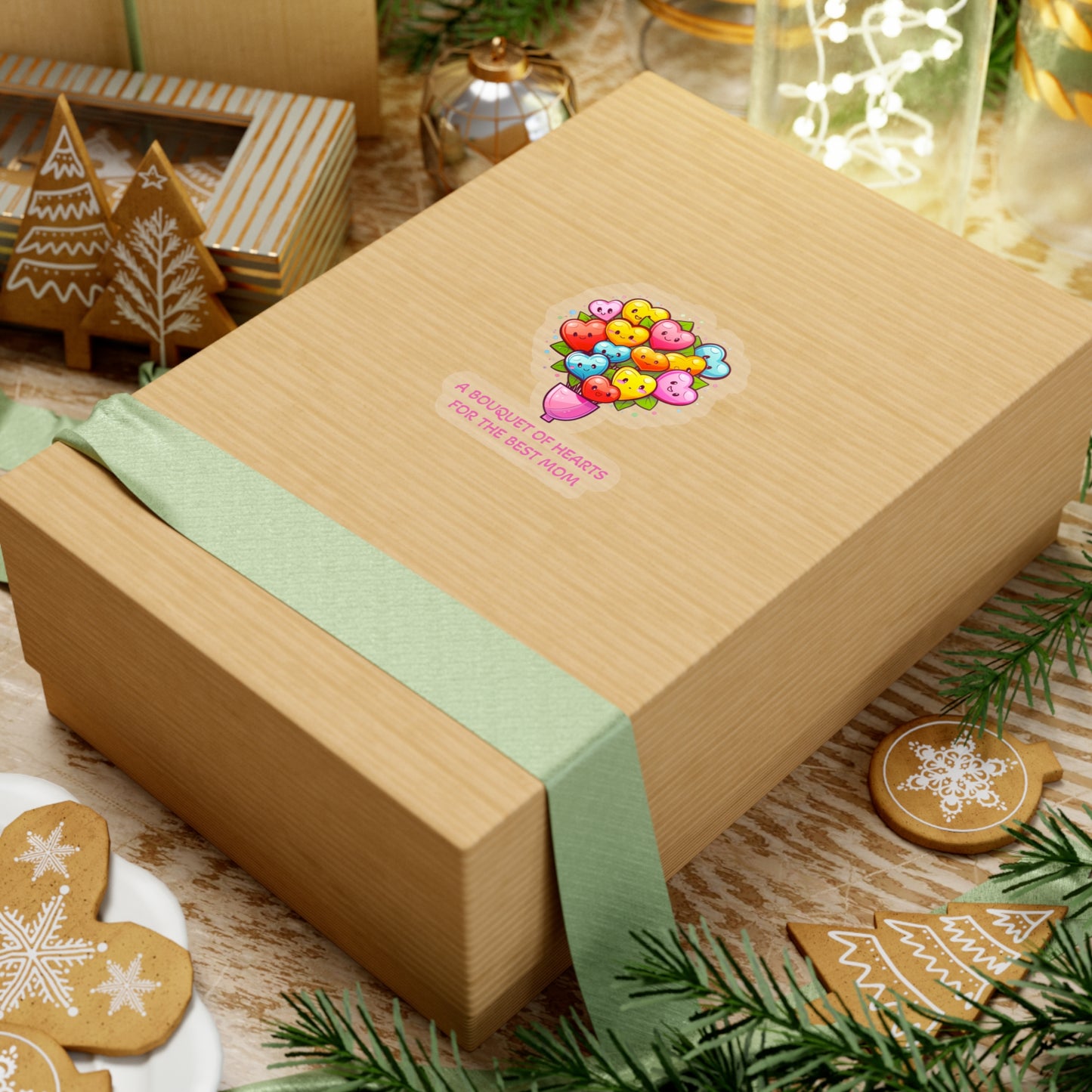A Bouquet of Hearts for the Best Mom Sticker - Celebrate Mother's Day with Love and Appreciation
