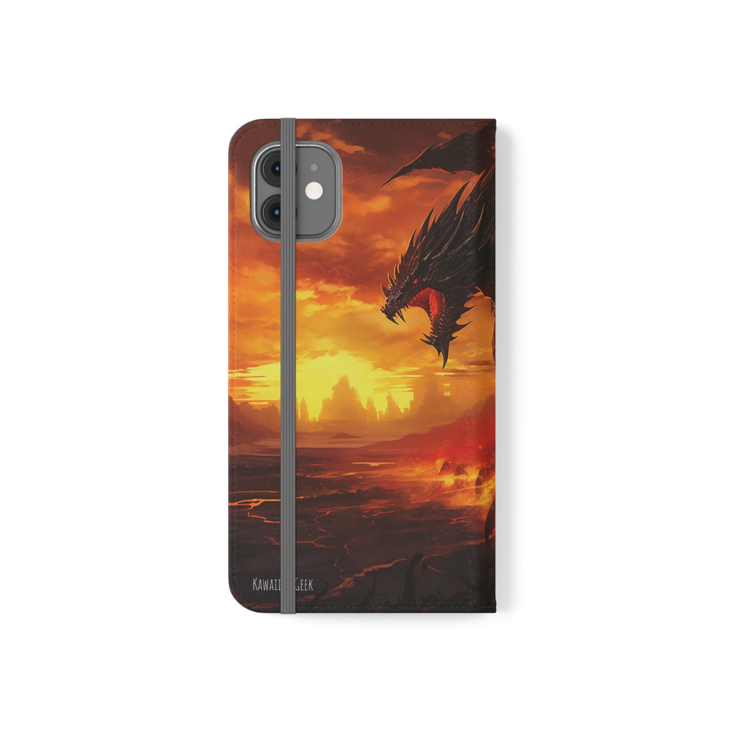 Apocalyptic Red Dragon Flip Phone Case