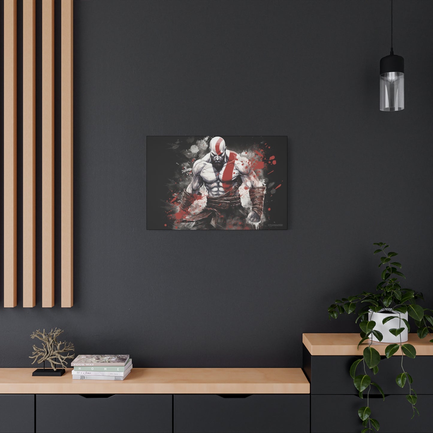 Kratos Canvas - Showcase the Fierce Warrior in Artistic Splendor - God of War