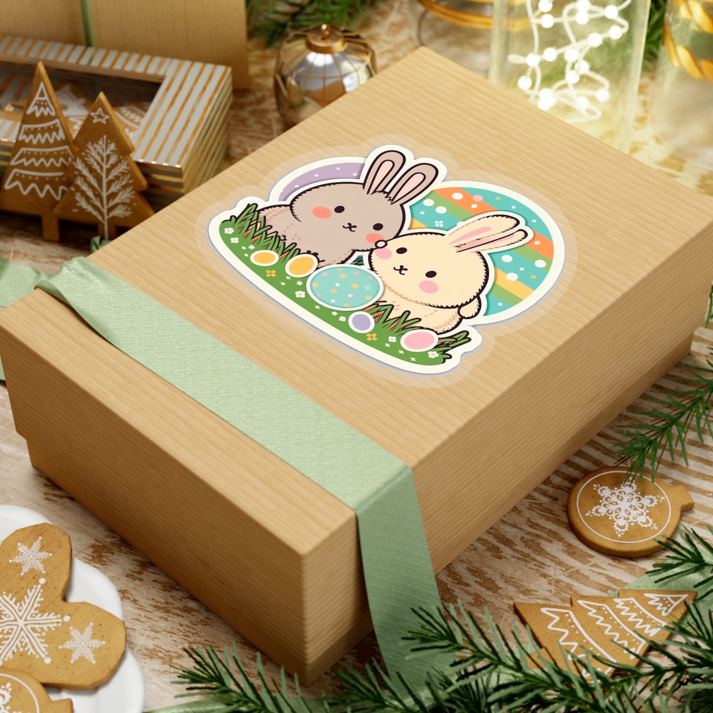 Kawaii Easter Rabbit Sticker - Add Some Cute and Festive Style to Your Tech