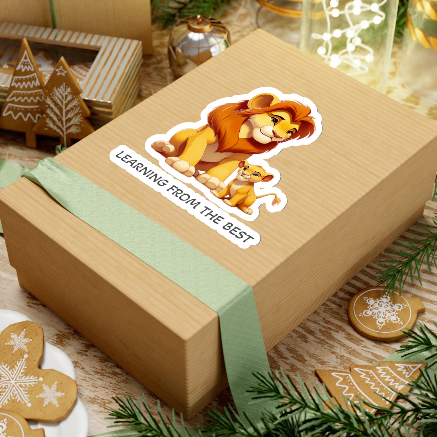 Learning from the Best - Father's Day Sticker - Celebrate the Bond with Cute Mufasa and Simba