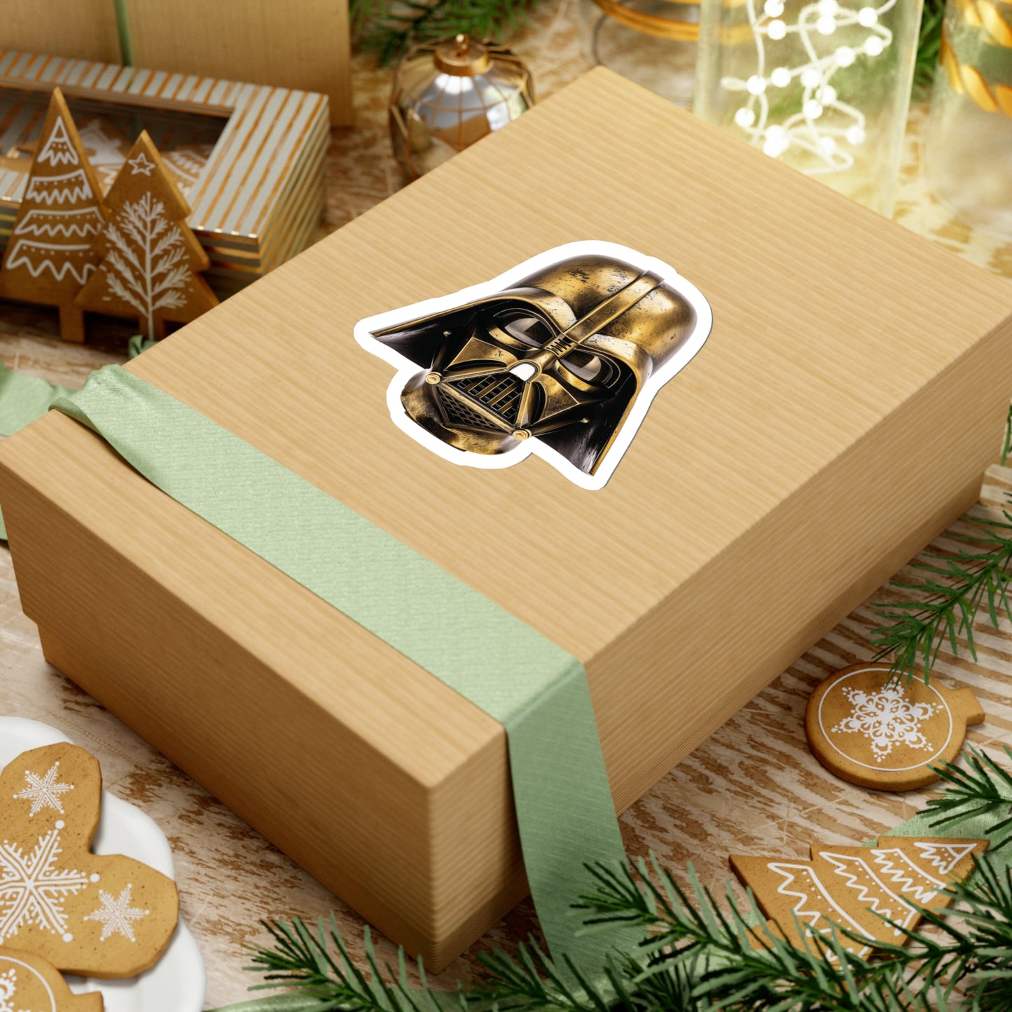 Gold Darth Vader Sticker - Unleash Imperial Grandeur - Star Wars