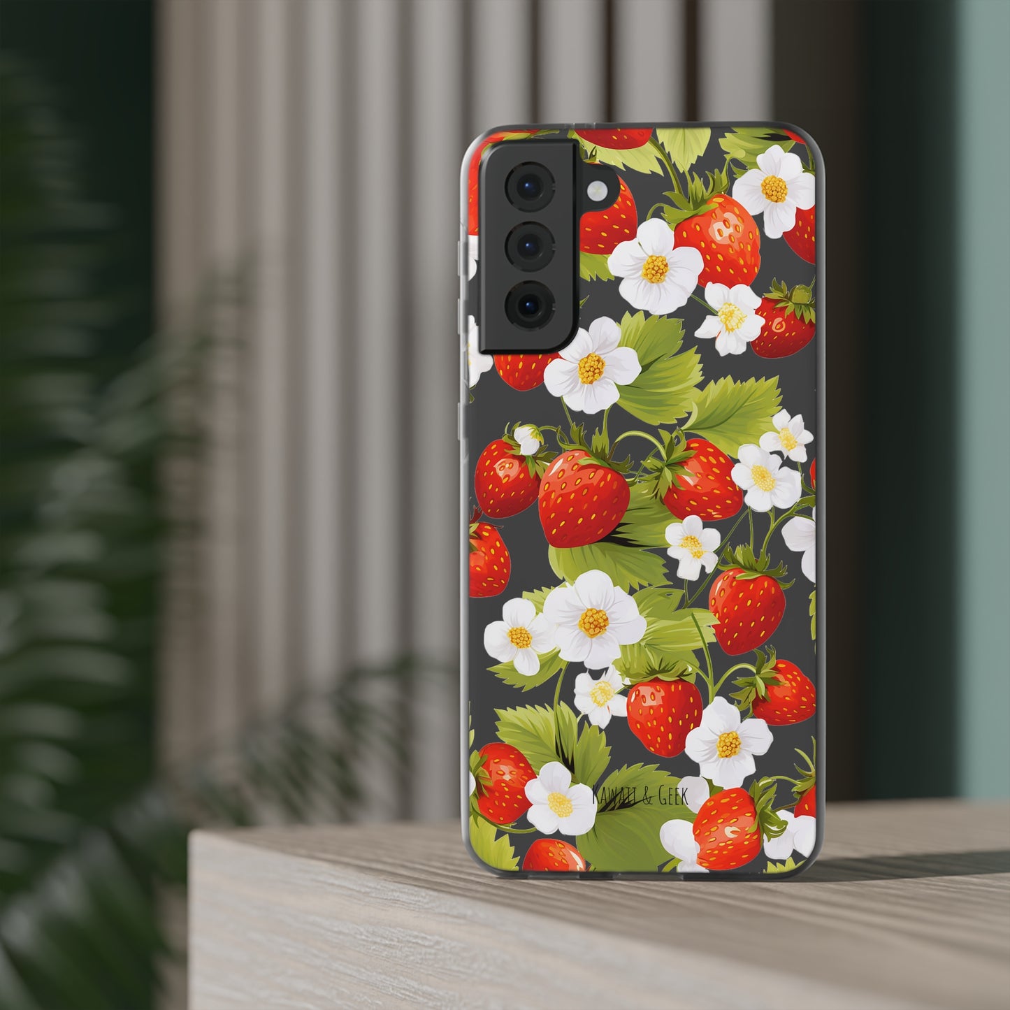 Strawberries & Florals Flexi and Transparent Phone Case
