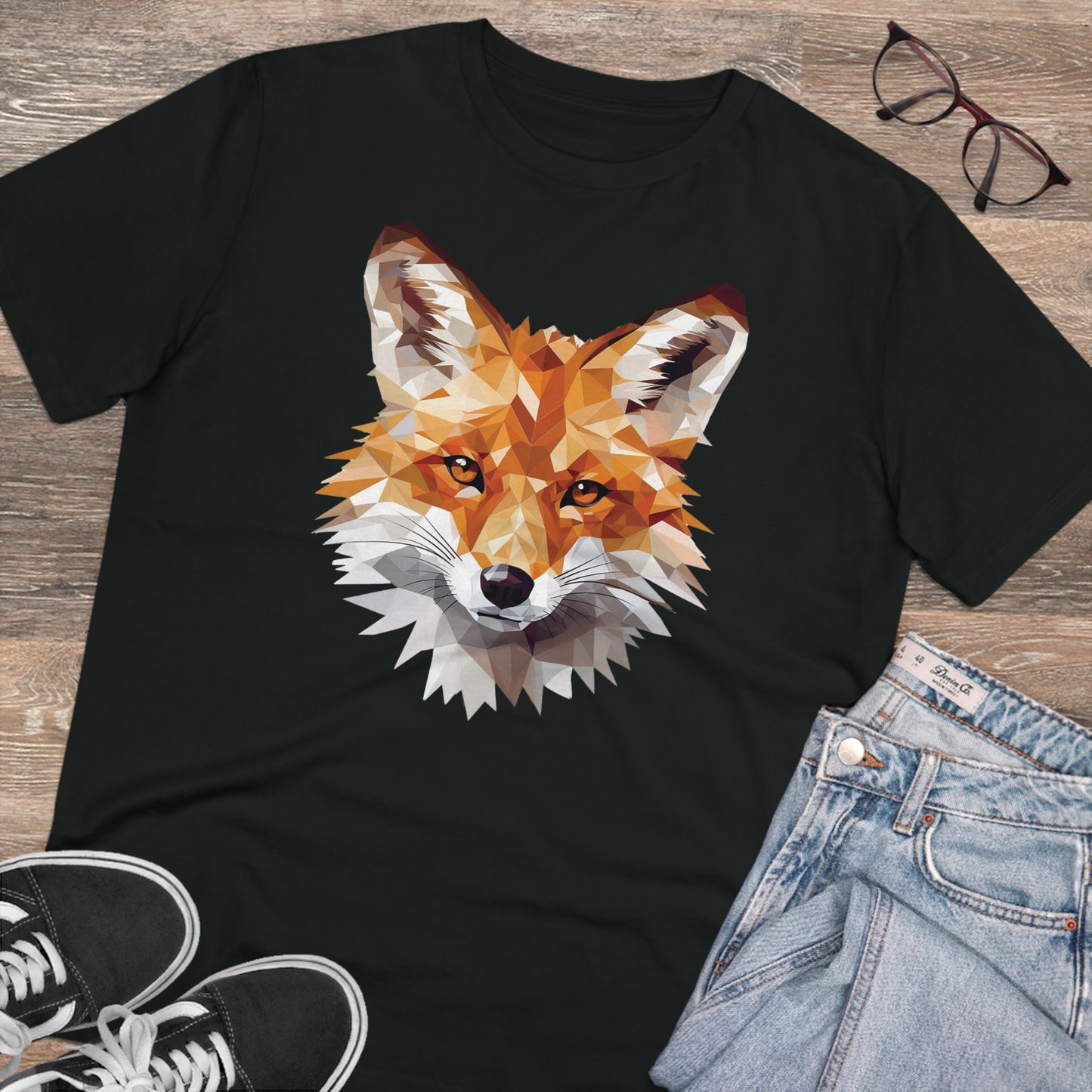 Fox Polygonal T-Shirt - Embrace Sly Charm