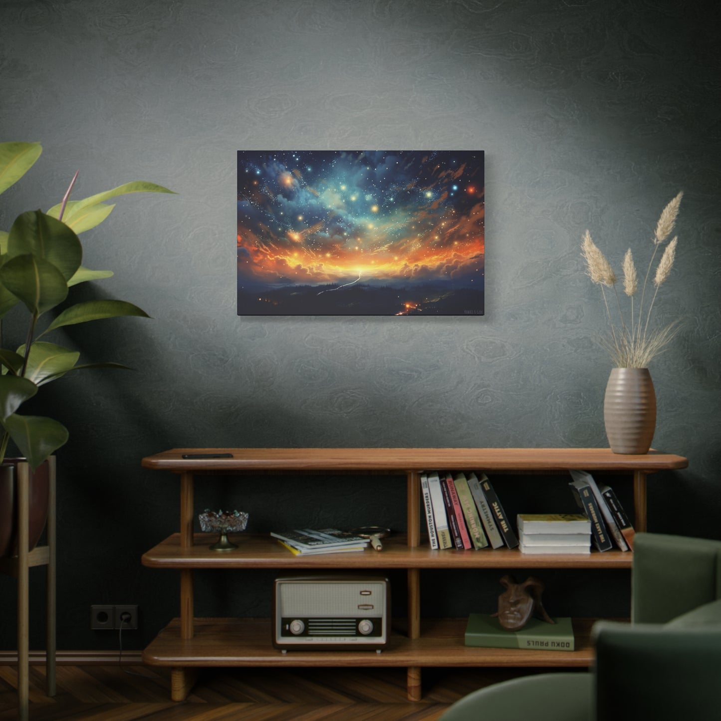 Night Sky Landscape Canvas - Immerse Yourself in a Breathtaking Starry Night
