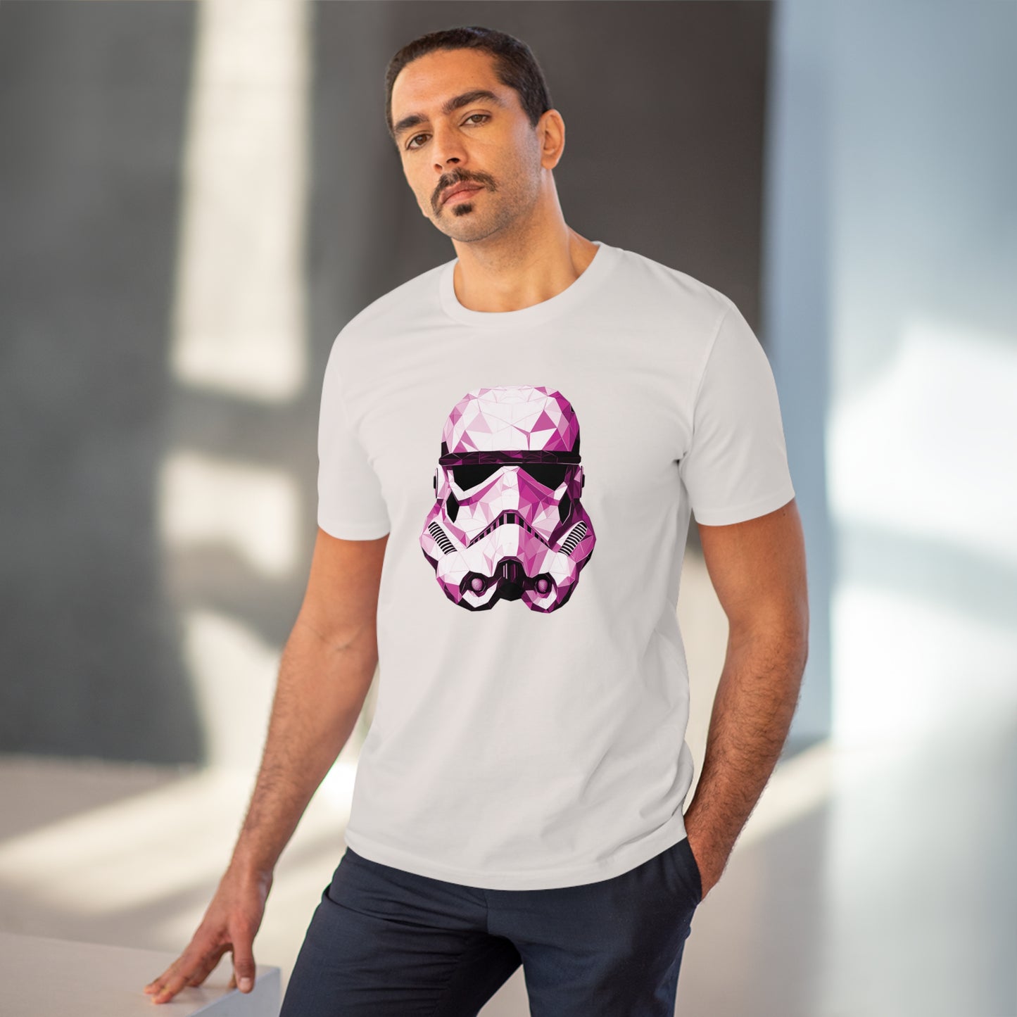 Stormtrooper Polygonal T-Shirt Pink Edition - Embrace Galactic Precision