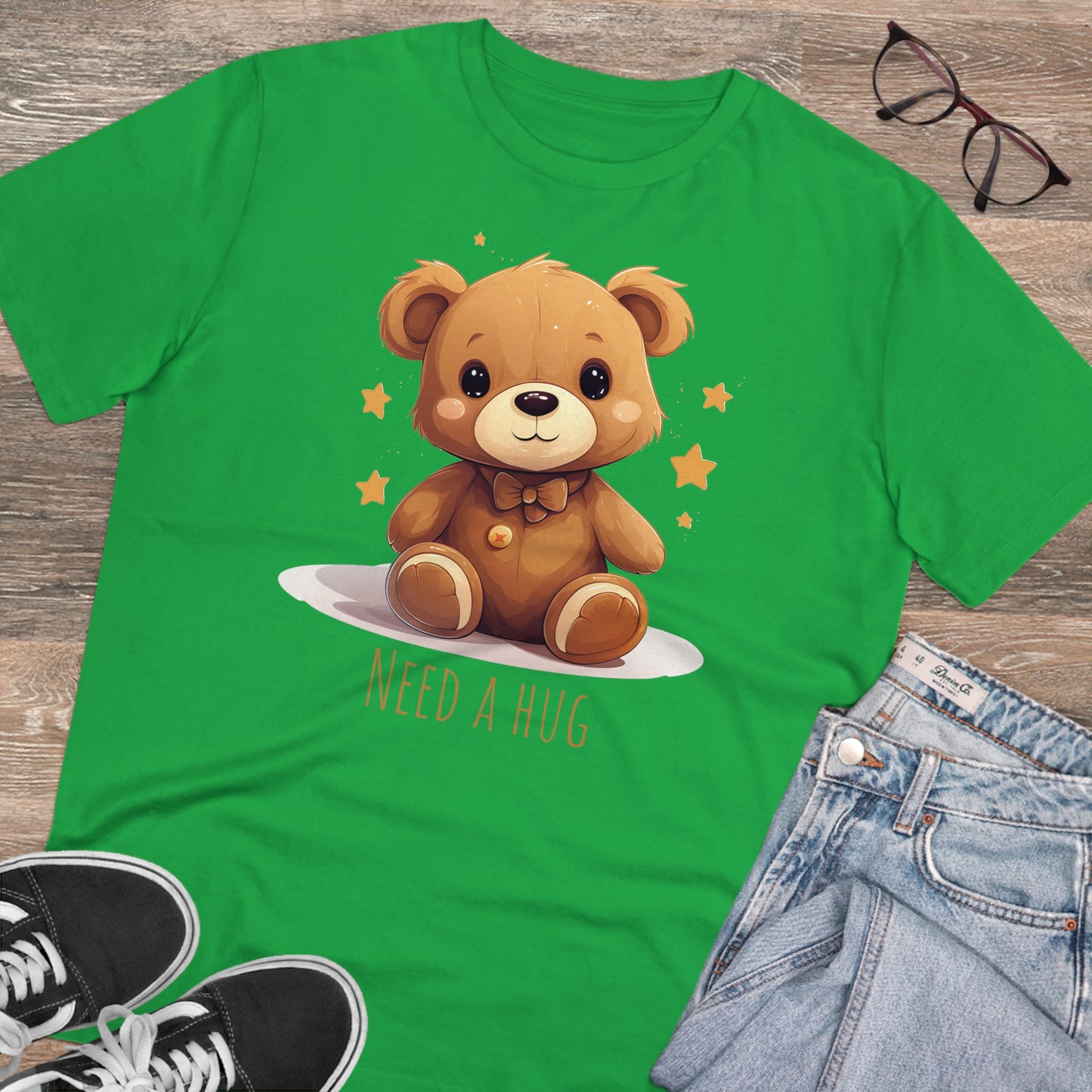 Eco-Friendly "Need a Hug" Teddy Bear Tee