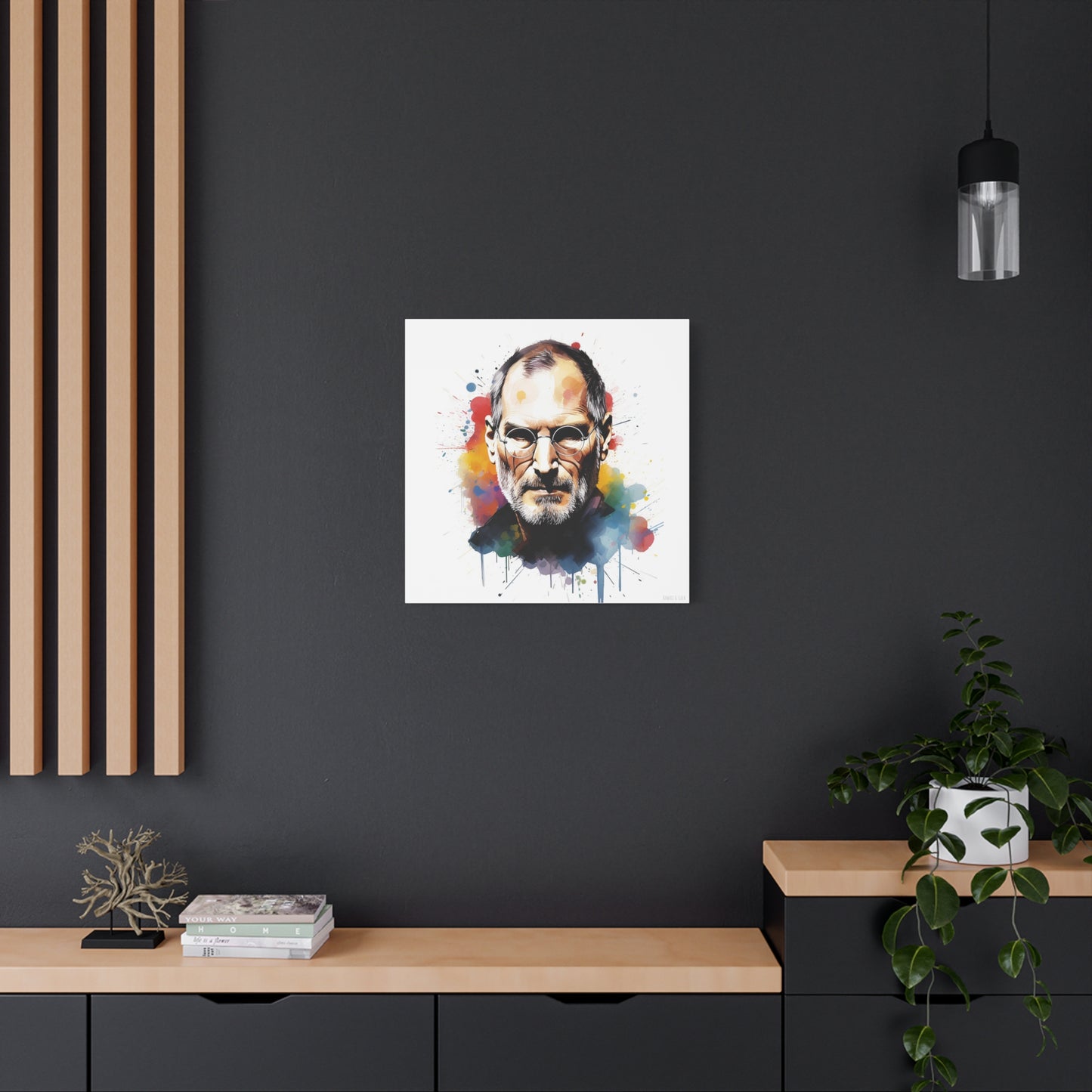 Steve Jobs Watercolor Mastery Cotton Canvas