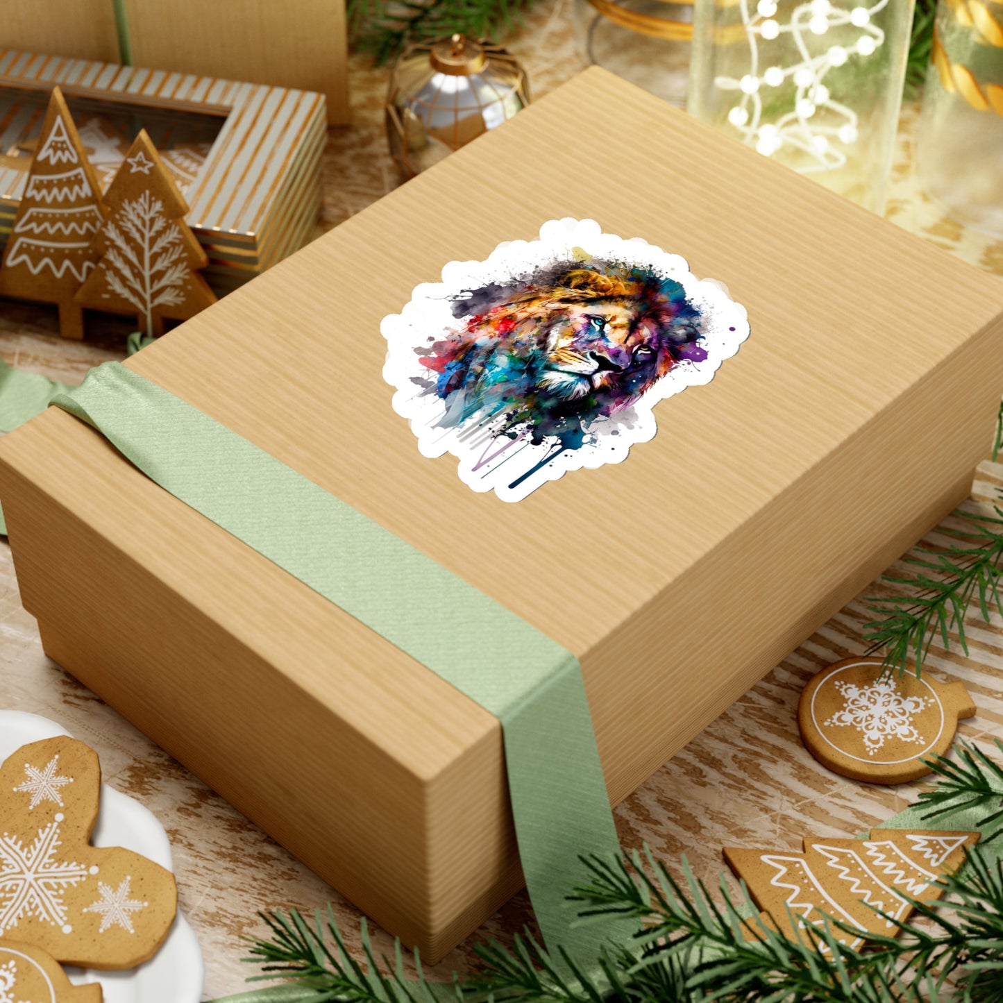 Watercolor Lion Sticker - Add Some Majestic and Unique Style to Your Tech