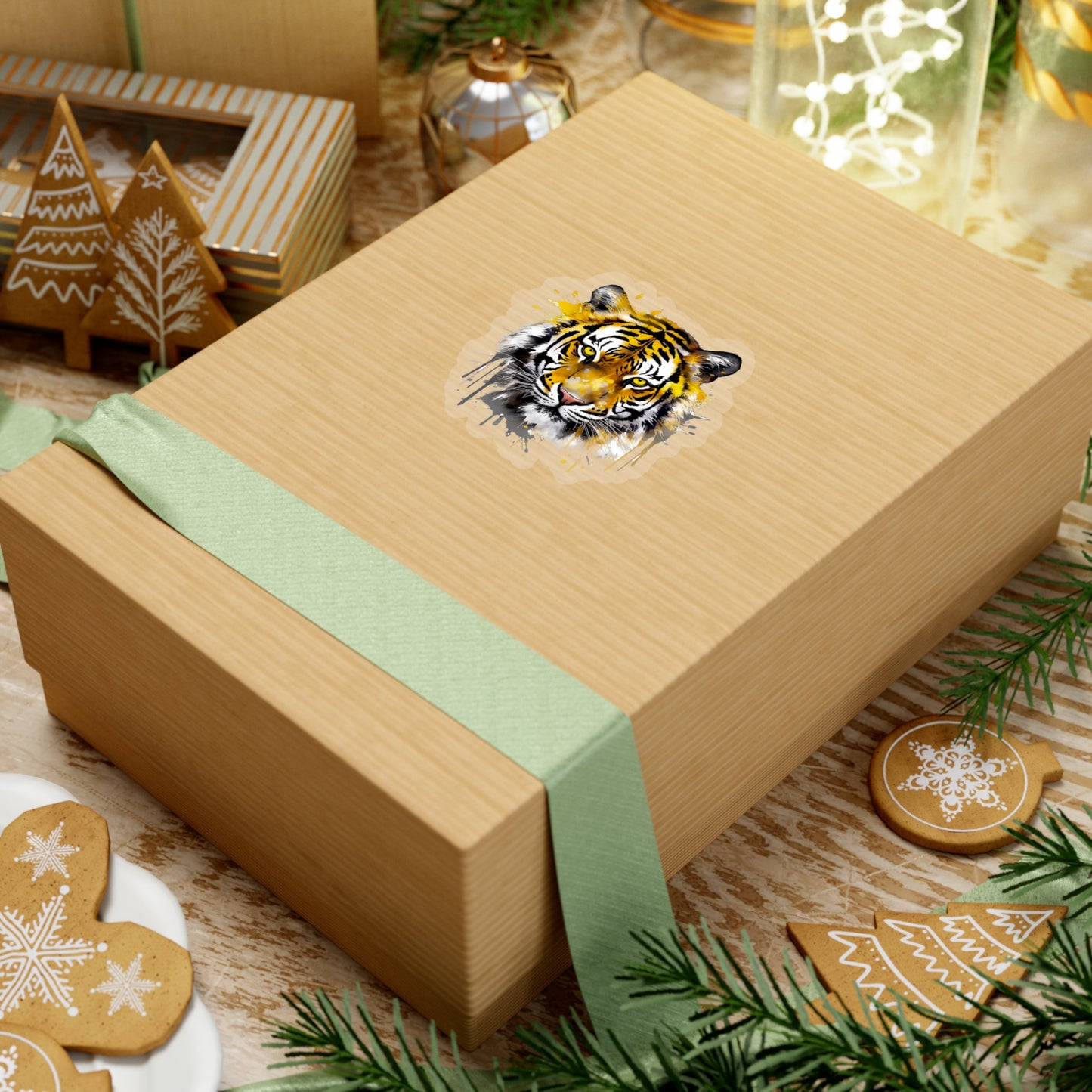 Tiger in Watercolor Style Sticker - Add a Touch of Wild Elegance to Your Tech