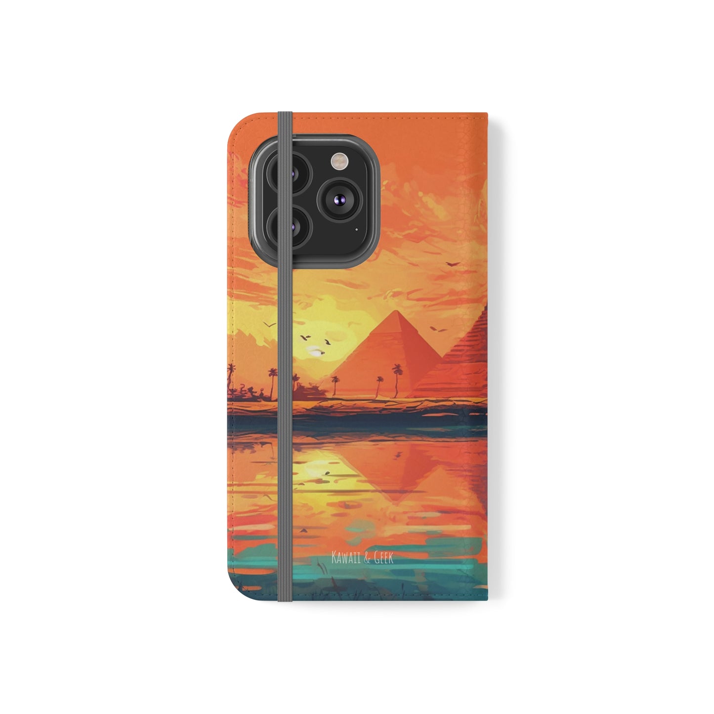 Egyptian Pyramid at Sunset Flip Phone Case - Carry the Mystique of Ancient Egypt with You
