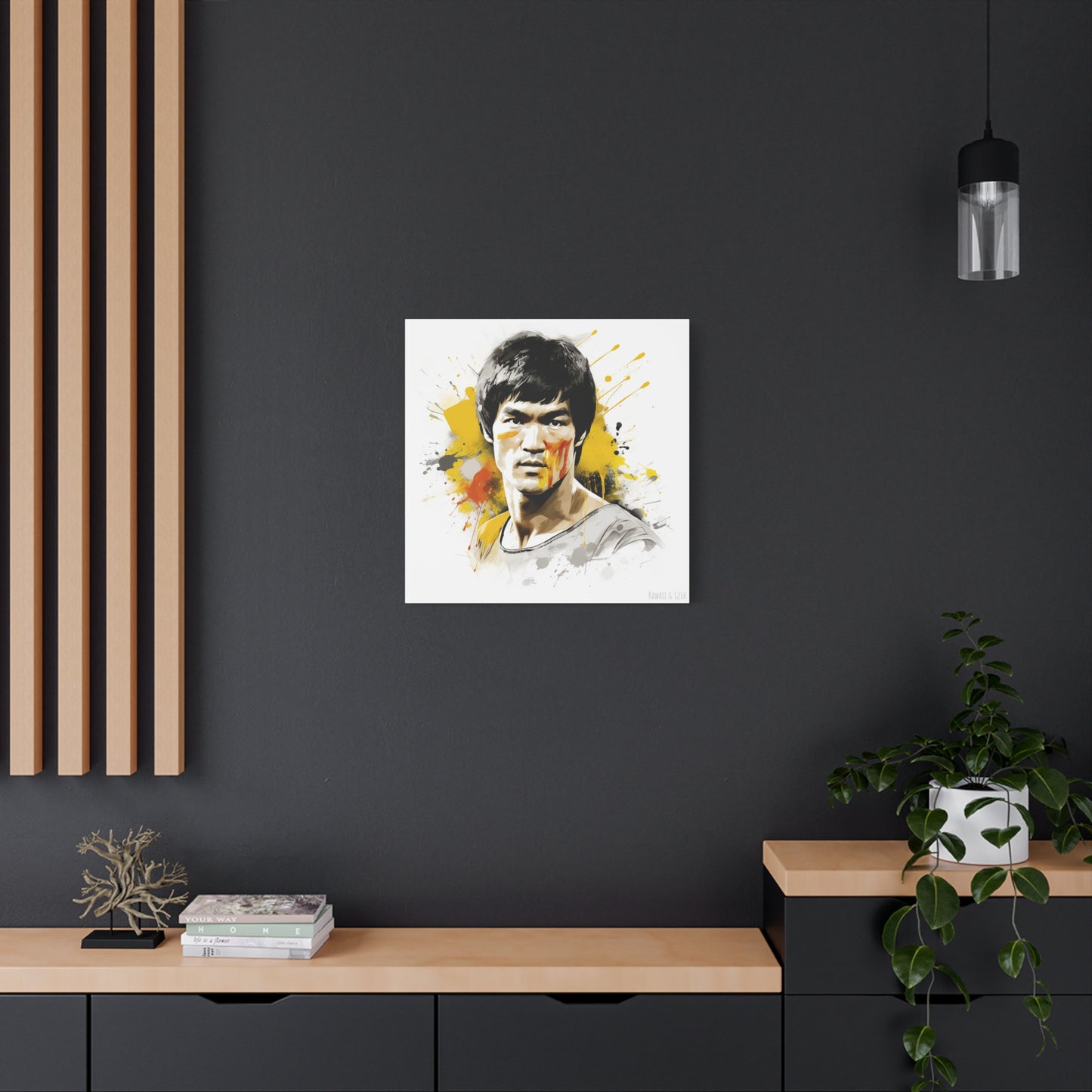 Bruce Lee Watercolor Art: Dynamic Cotton Canva