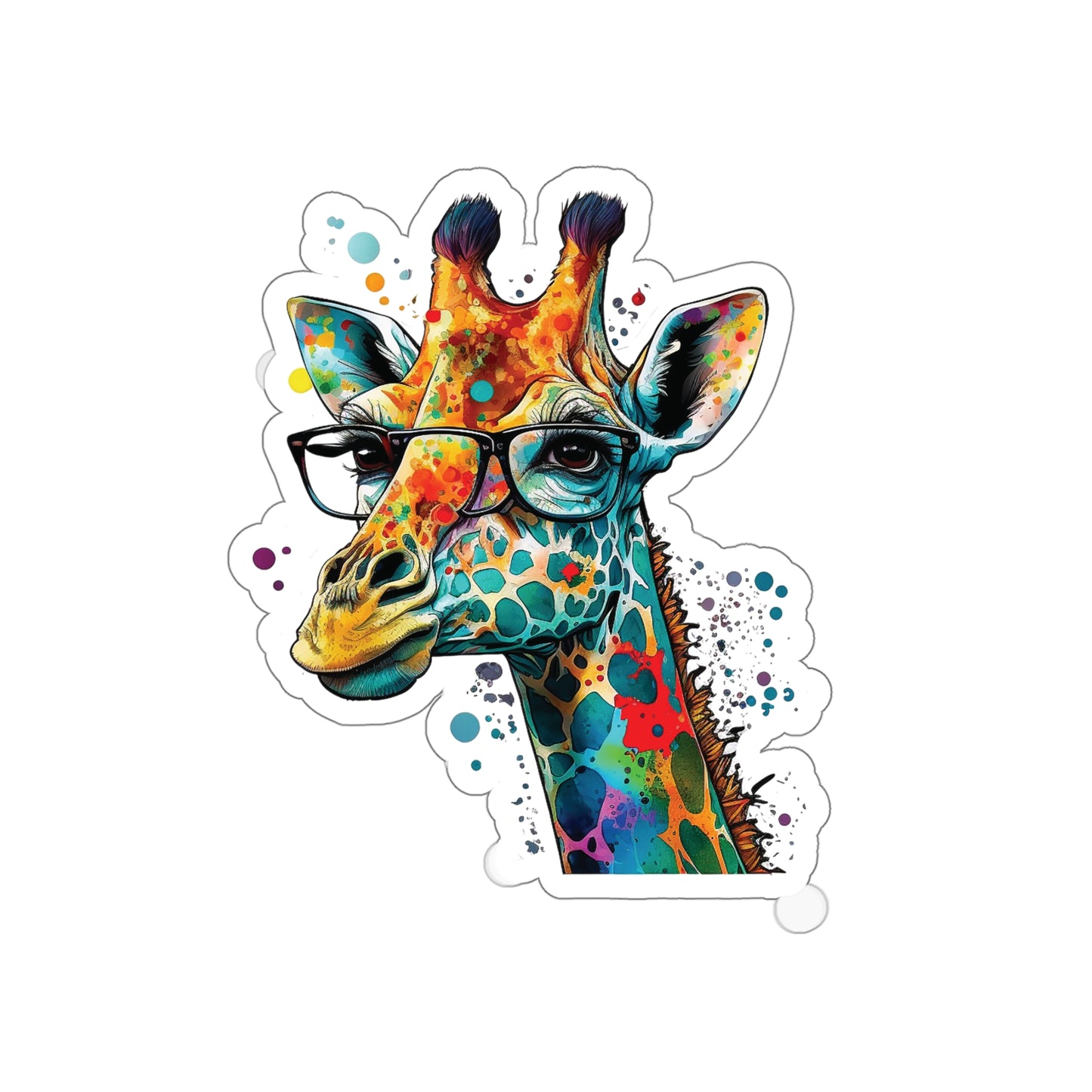 Giraffe Sticker - Add Some Pop-Art and Watercolor Style to Your Tech