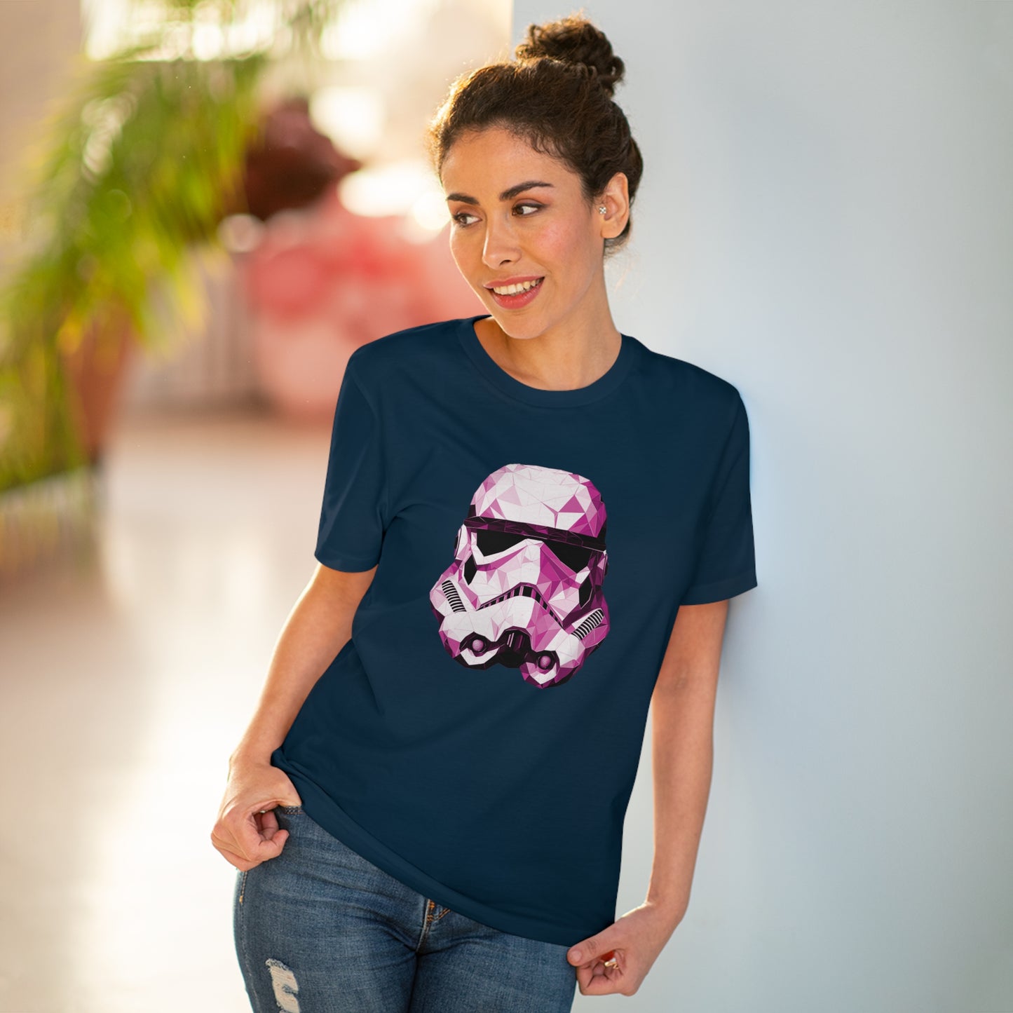 Stormtrooper Polygonal T-Shirt Pink Edition - Embrace Galactic Precision