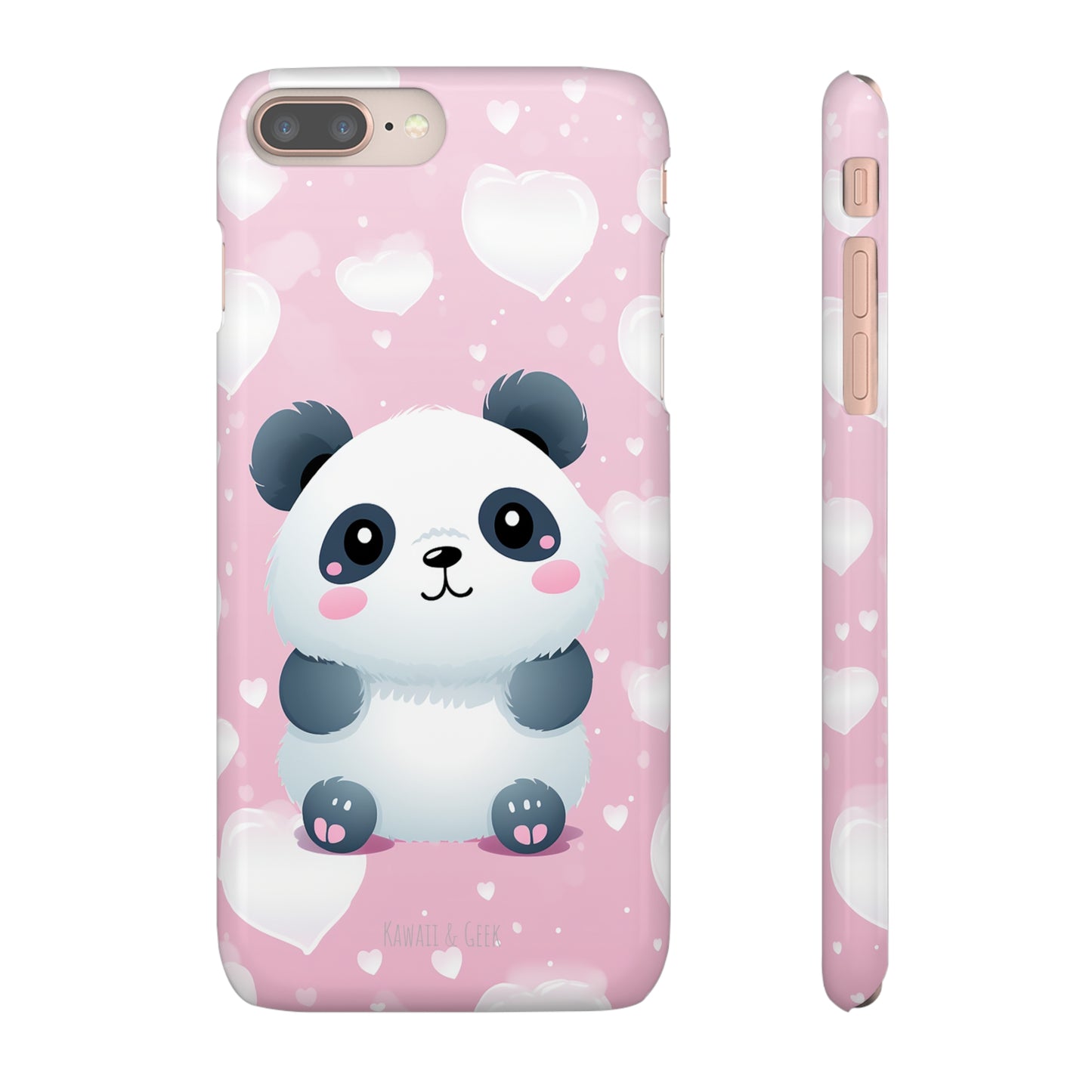 Cute Panda & Hearts Premium Phone Case