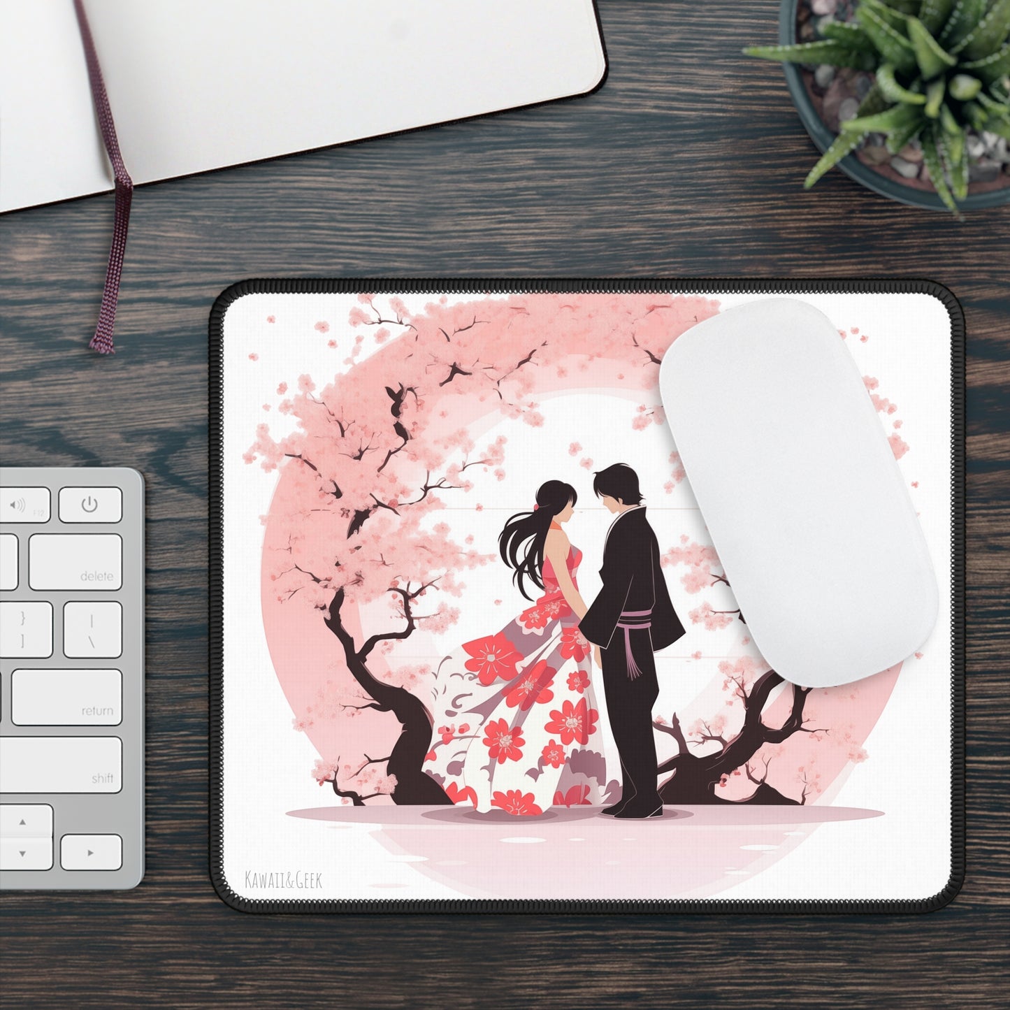 Cherry Blossom Lovers Gaming Pad - Japanese Romance Design