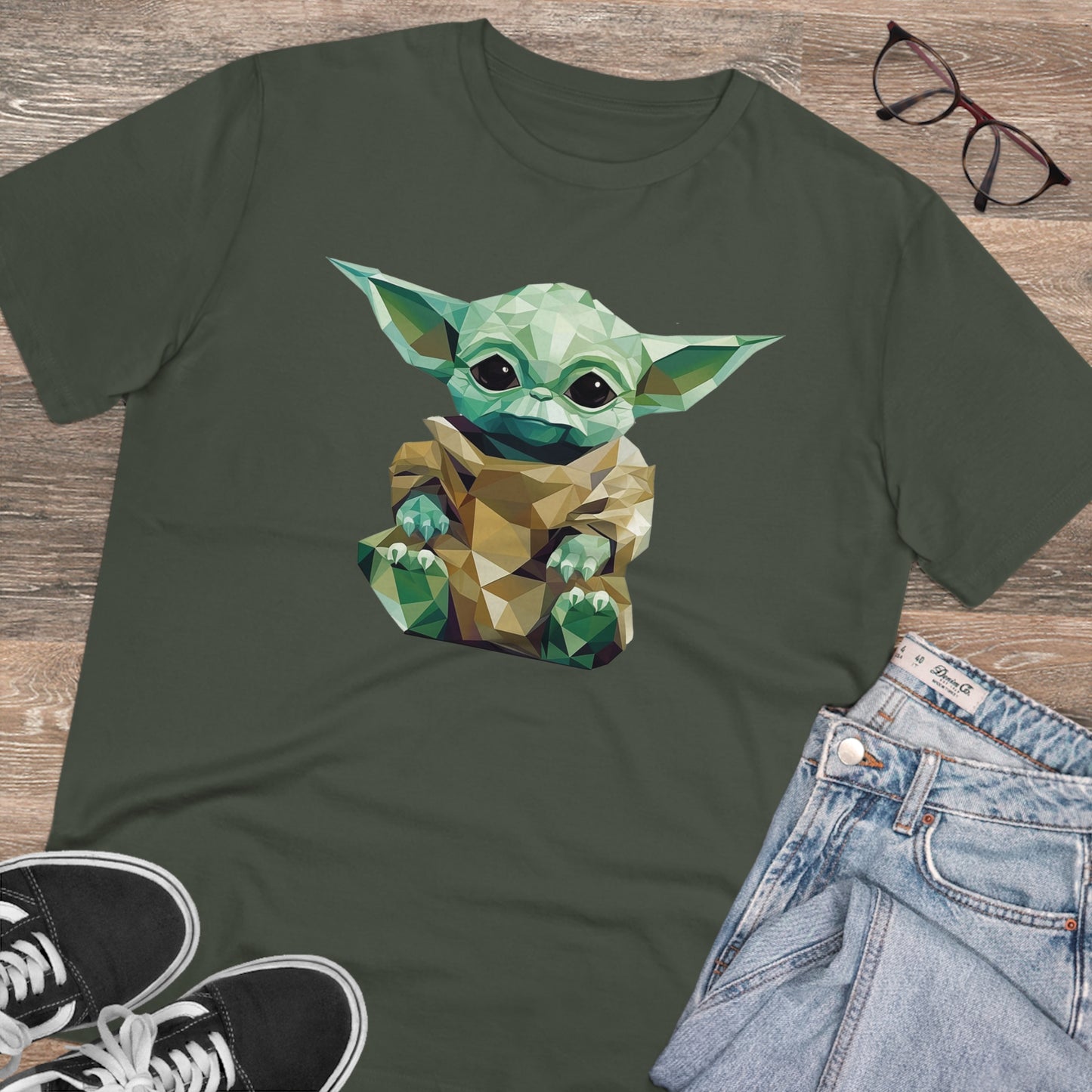 Baby Yoda Grogu Polygonal T-Shirt - Embrace Adorable Force - Star Wars