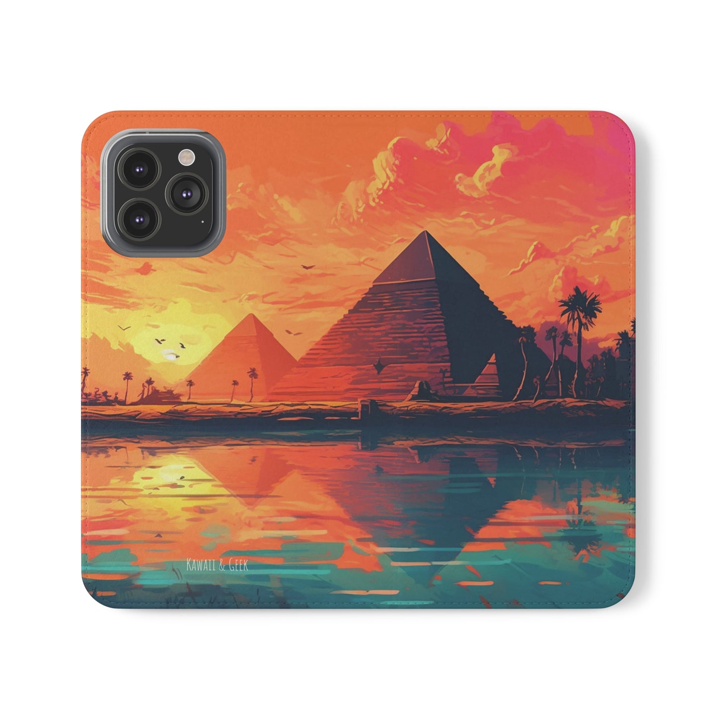 Egyptian Pyramid at Sunset Flip Phone Case - Carry the Mystique of Ancient Egypt with You