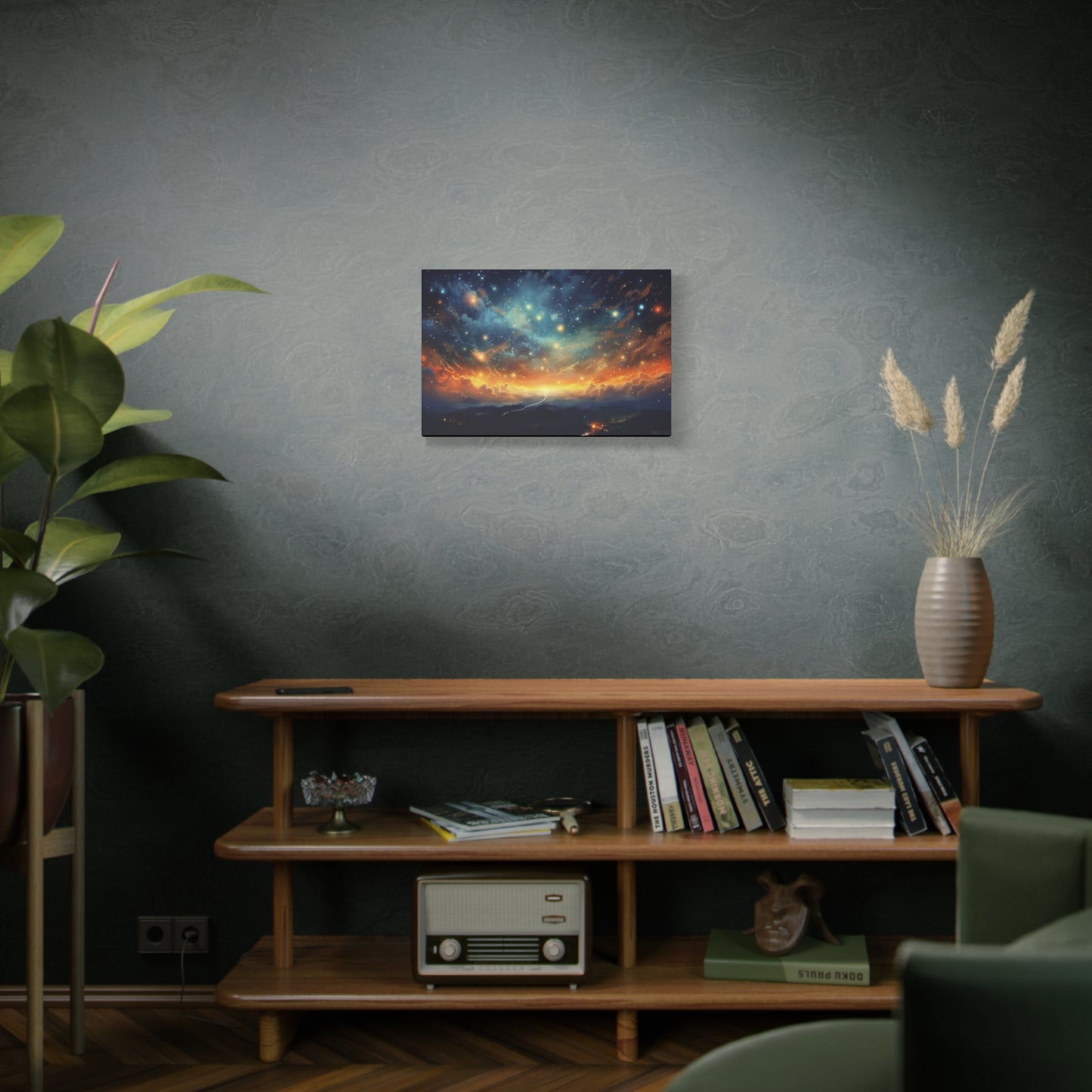 Night Sky Landscape Canvas - Immerse Yourself in a Breathtaking Starry Night