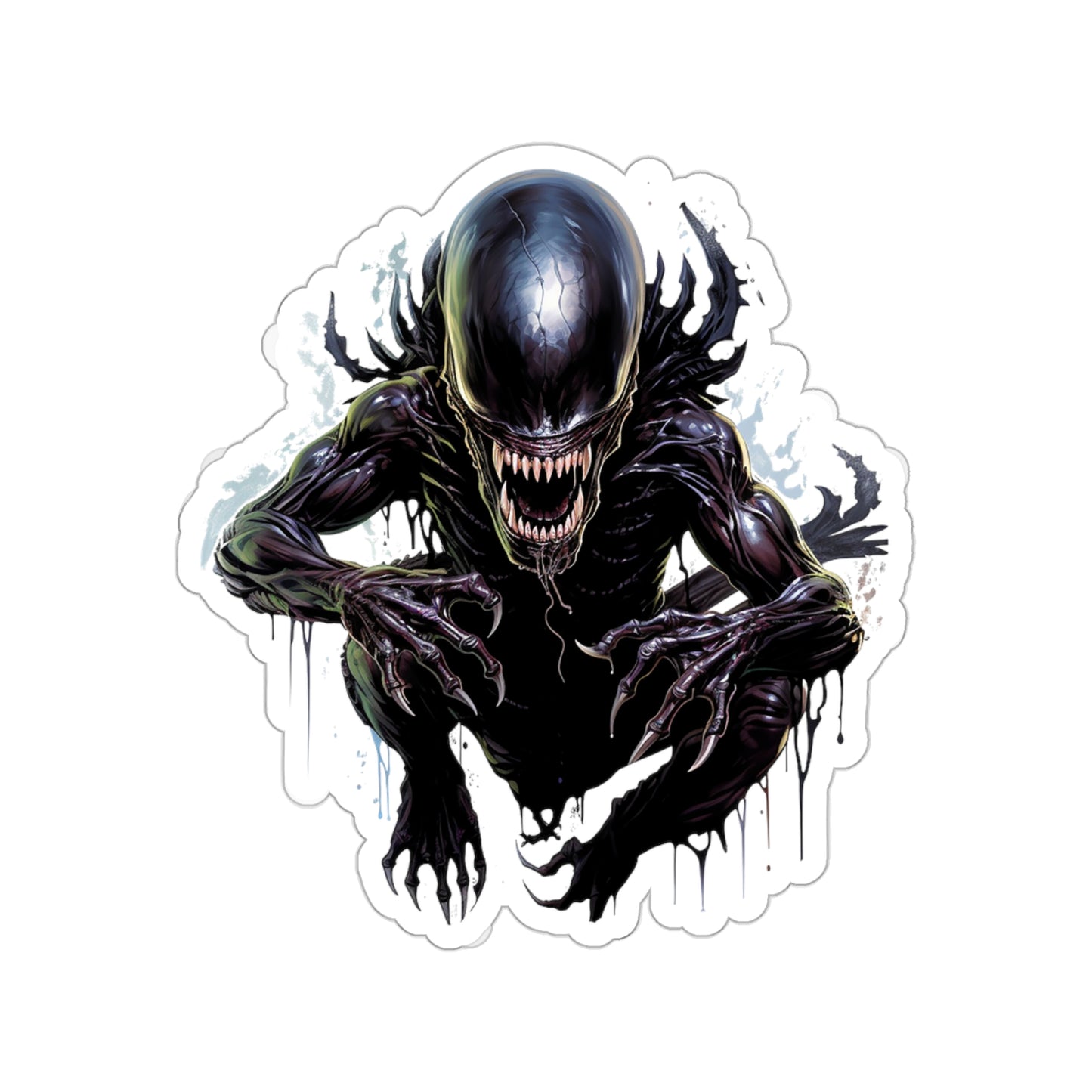 Alien Xenomorph Jumping sticker - Premium Halloween Sticker