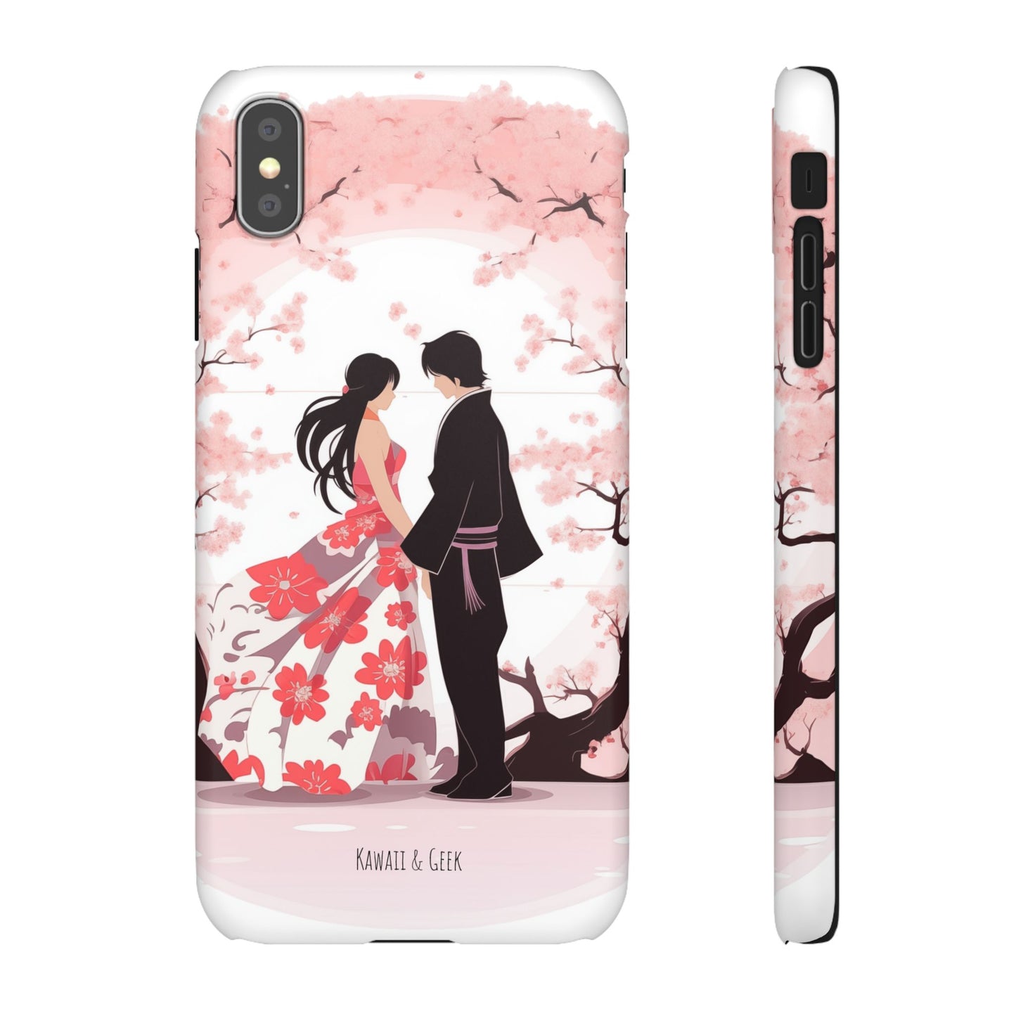 Japanese Blossom Love Premium Phone Case - Valentine's Cherry Tree Design