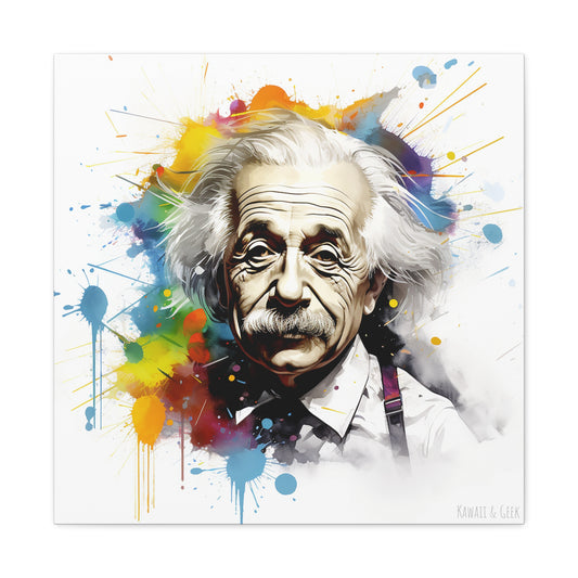 Albert Einstein: Vivid Watercolor Cotton Canvas