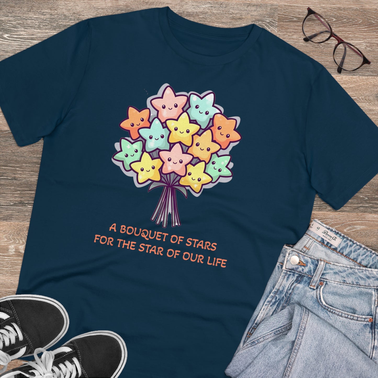 Bouquet of Stars for the Star of Our Life - Unisex Eco-Friendly T-Shirt - Father's and Mother's Day Special