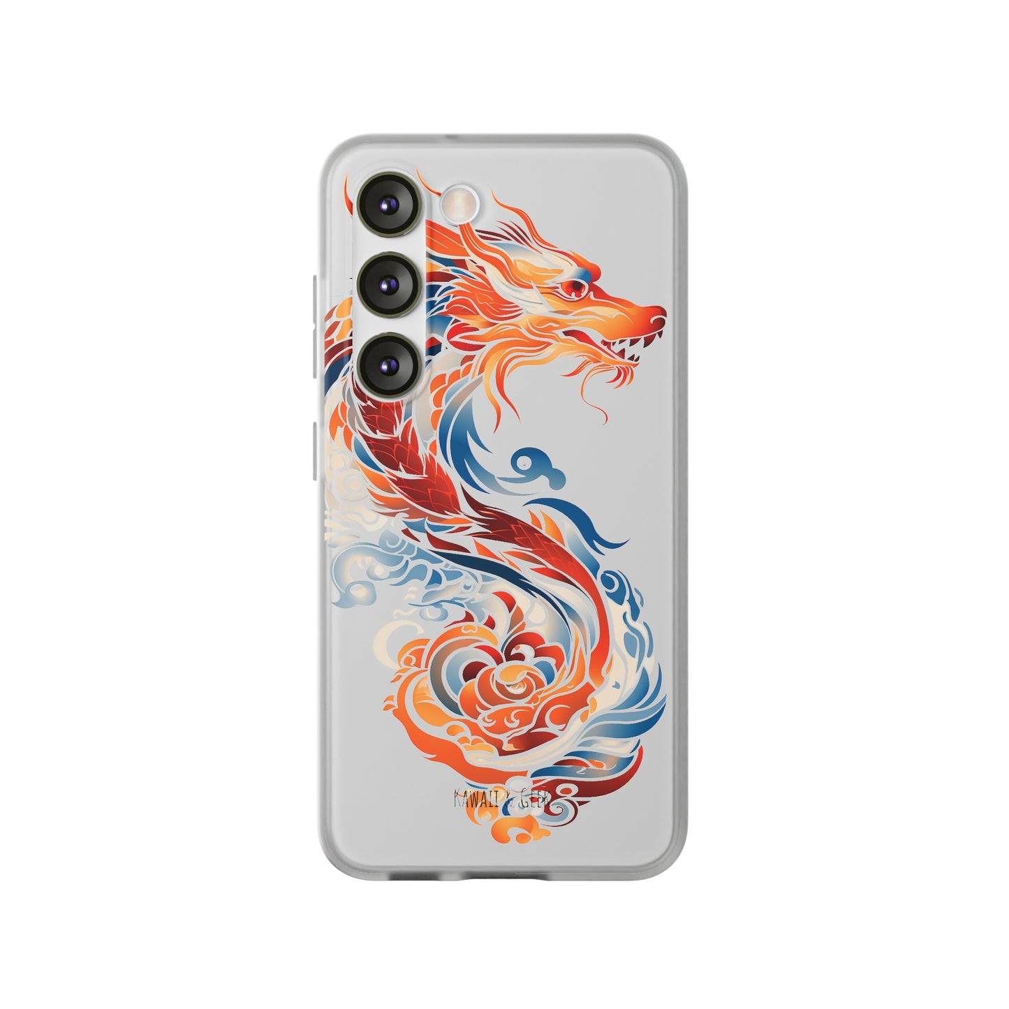 Elegant Chinese Ink Dragon Flexi Transparent Phone Case