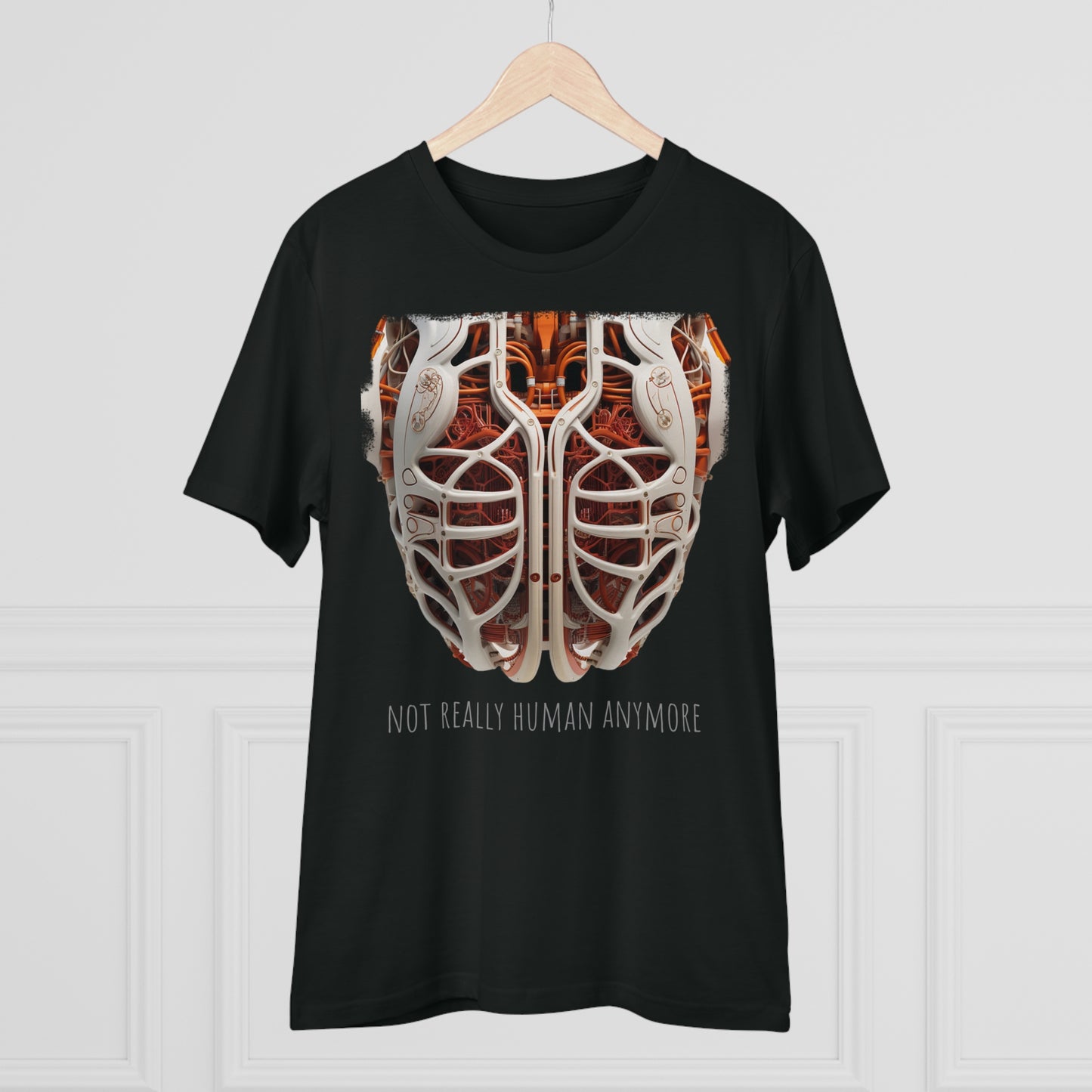 Eco-T-shirt: Cybernetic Chest "Not Really Human"