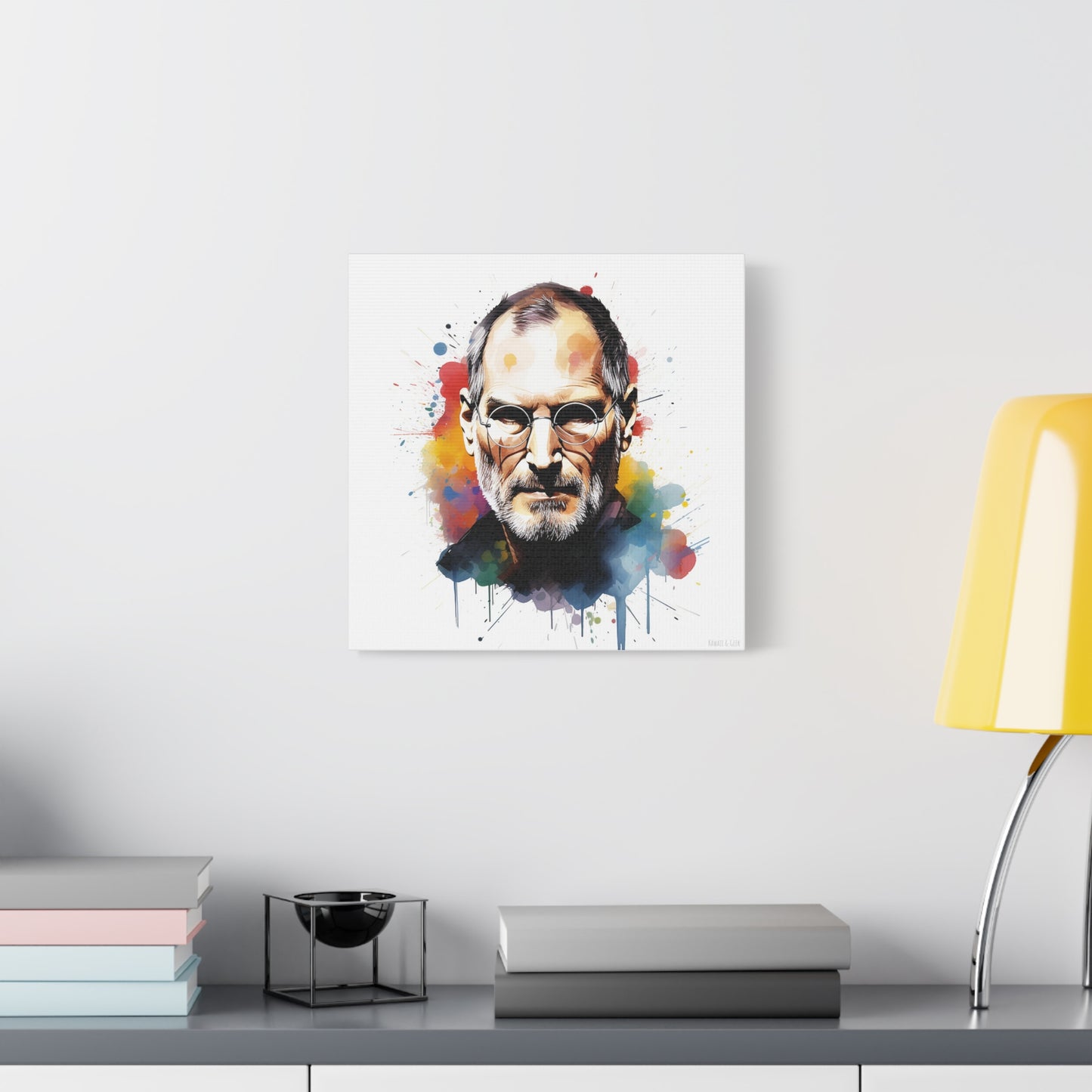 Steve Jobs Watercolor Mastery Cotton Canvas