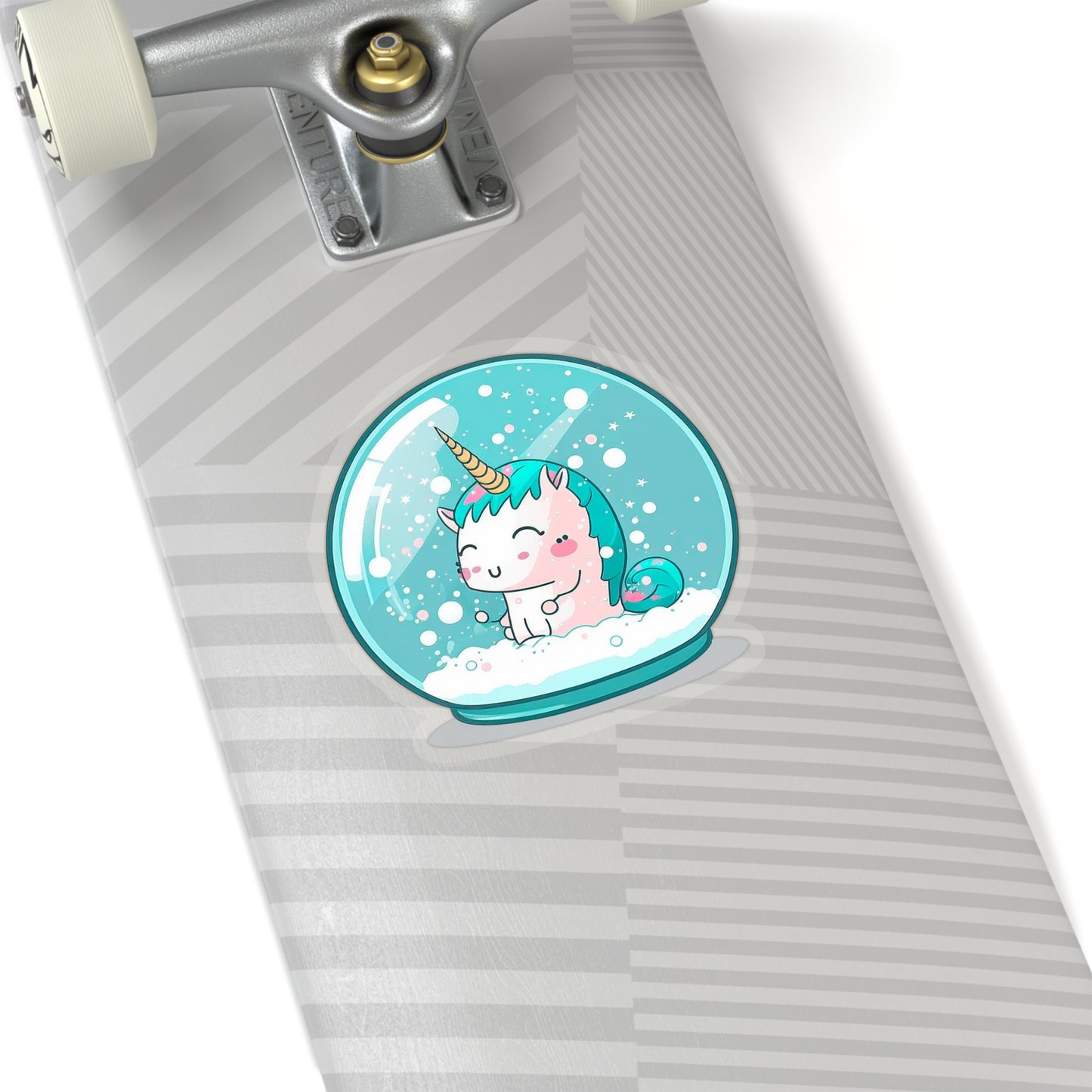 Kawaii Unicorn in Snowball Sticker - Add Some Cute and Whimsical Style to Your Tech