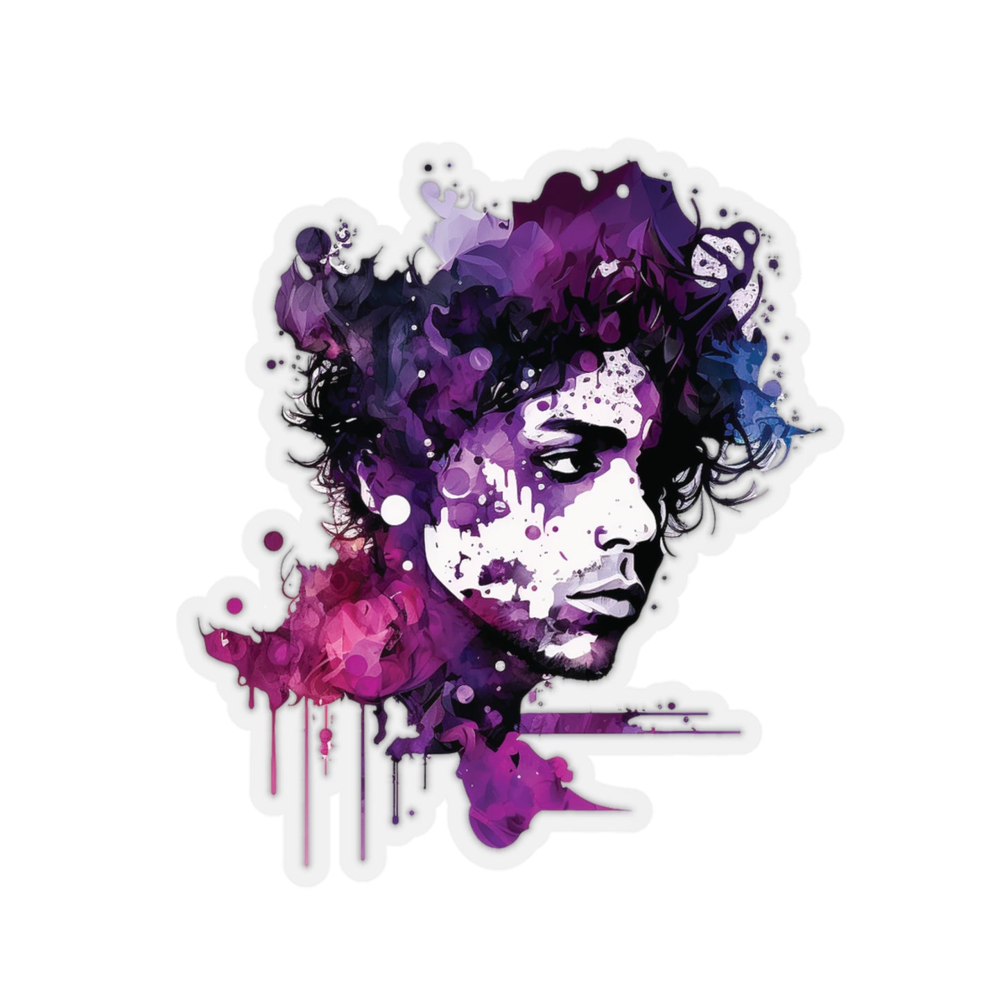 Prince - Love Symbol in Purple Rain Watercolor Style Sticker - Add Some Musical and Colorful Style to Your Tech