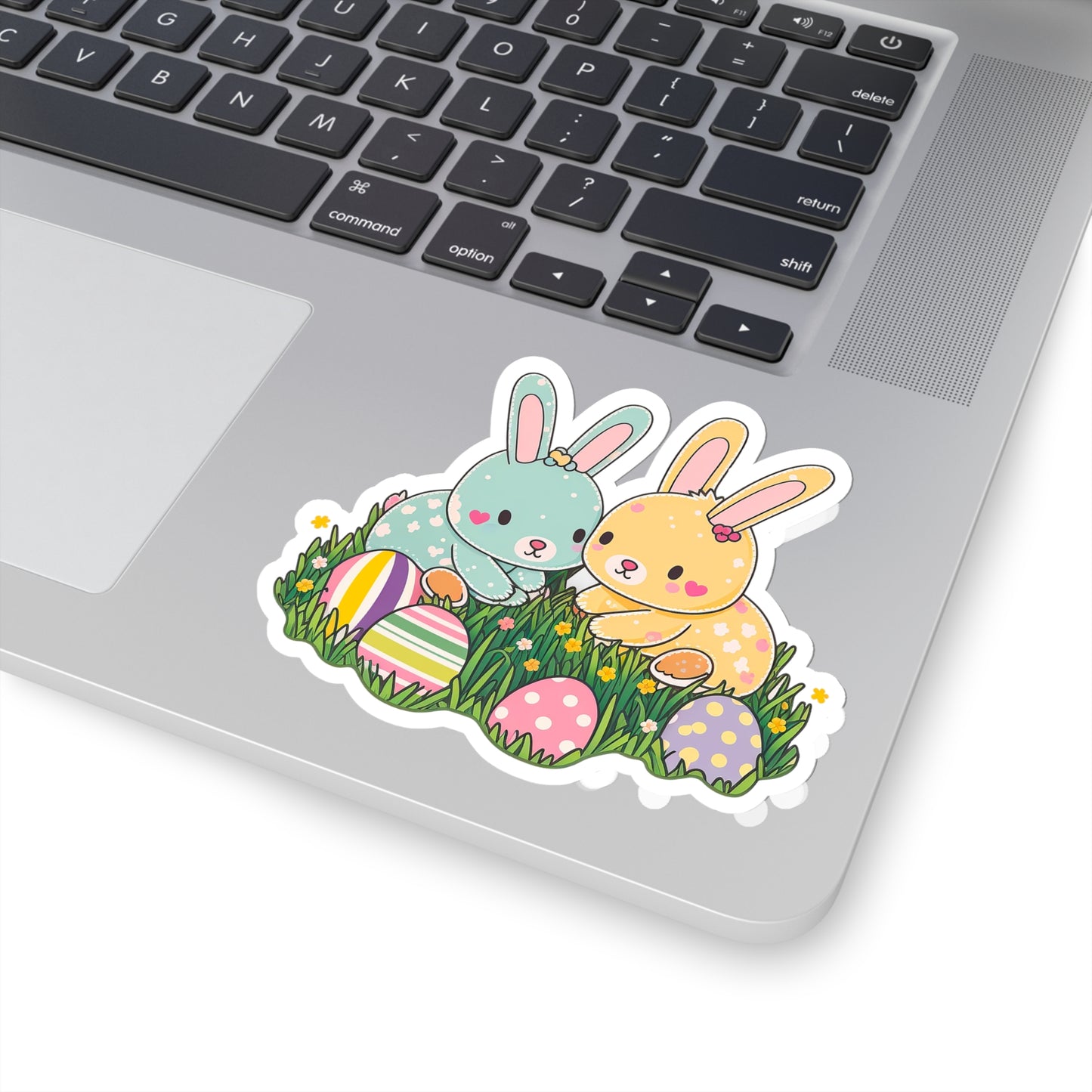 Kawaii Easter Rabbit Sticker - Add Some Cute and Festive Style to Your Tech