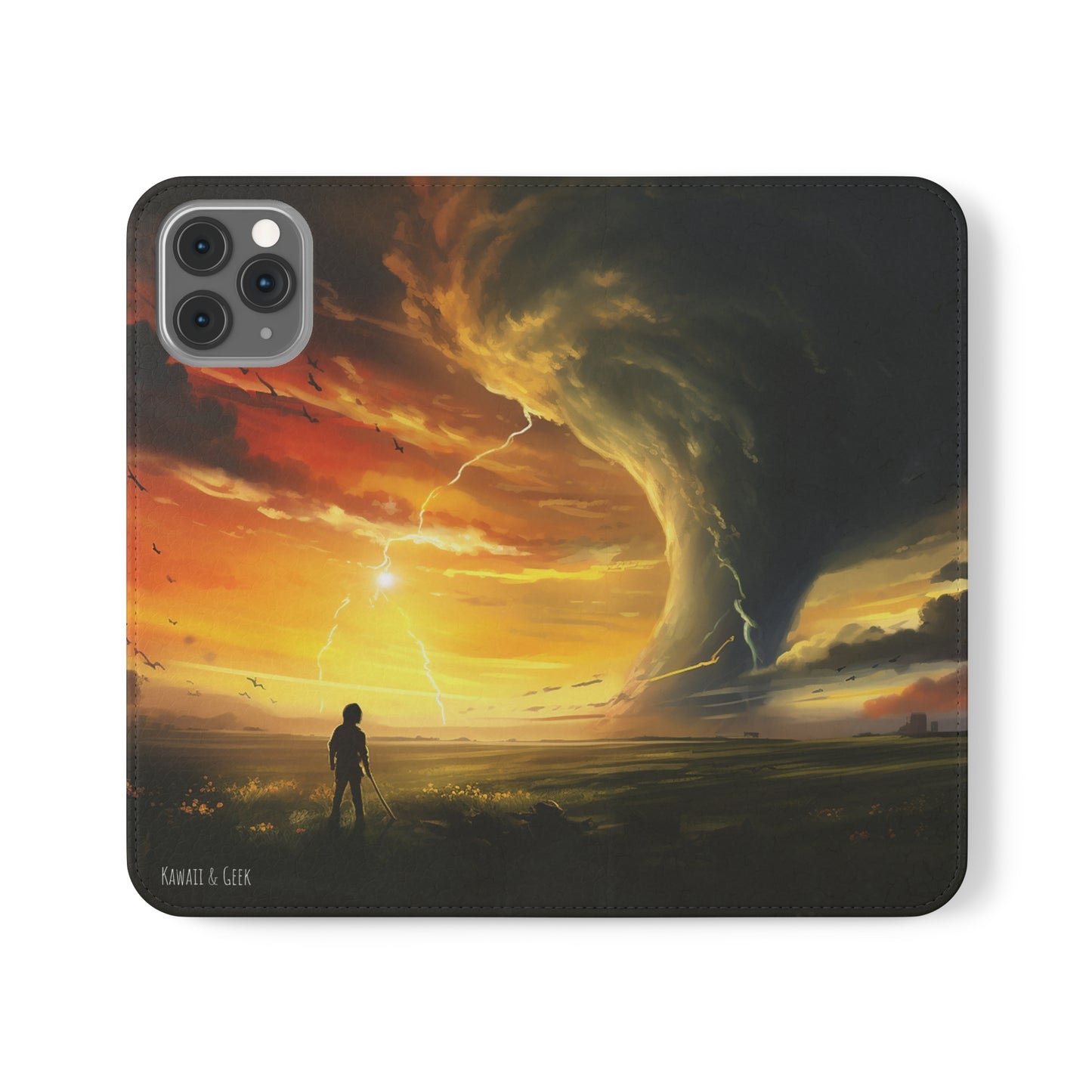 Apocalyptic Tornado Kids Flip Phone Case