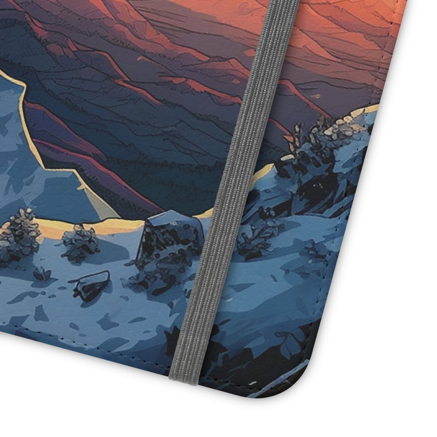 Snowy Mountain Landscape Sunset Flip Phone Case - Embrace the Beauty of Nature on Your Device