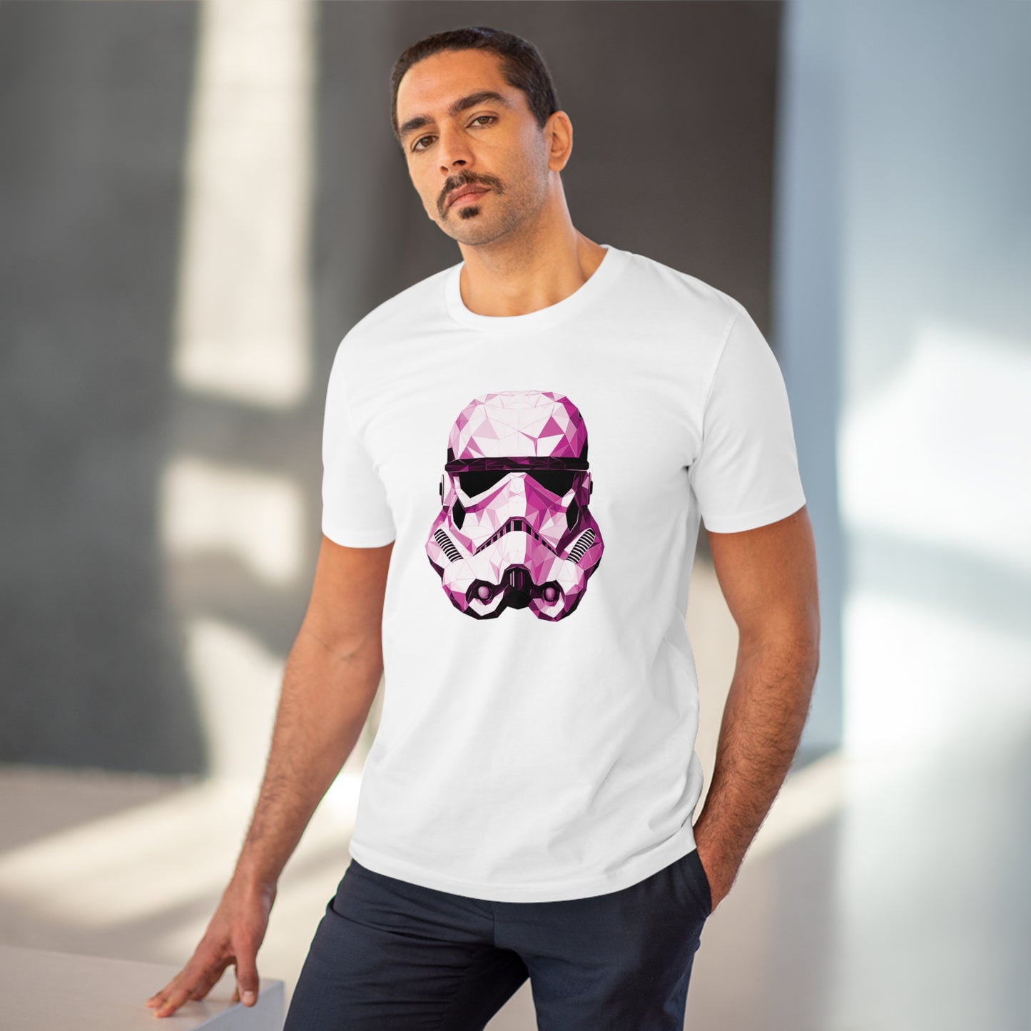 Stormtrooper Polygonal T-Shirt Pink Edition - Embrace Galactic Precision