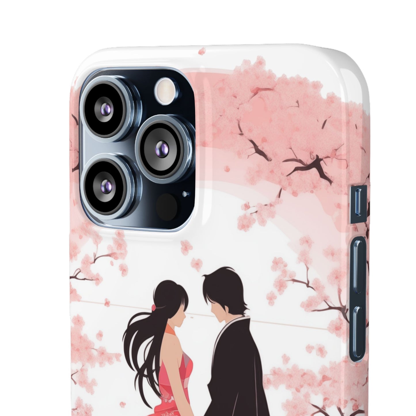 Japanese Blossom Love Premium Phone Case - Valentine's Cherry Tree Design