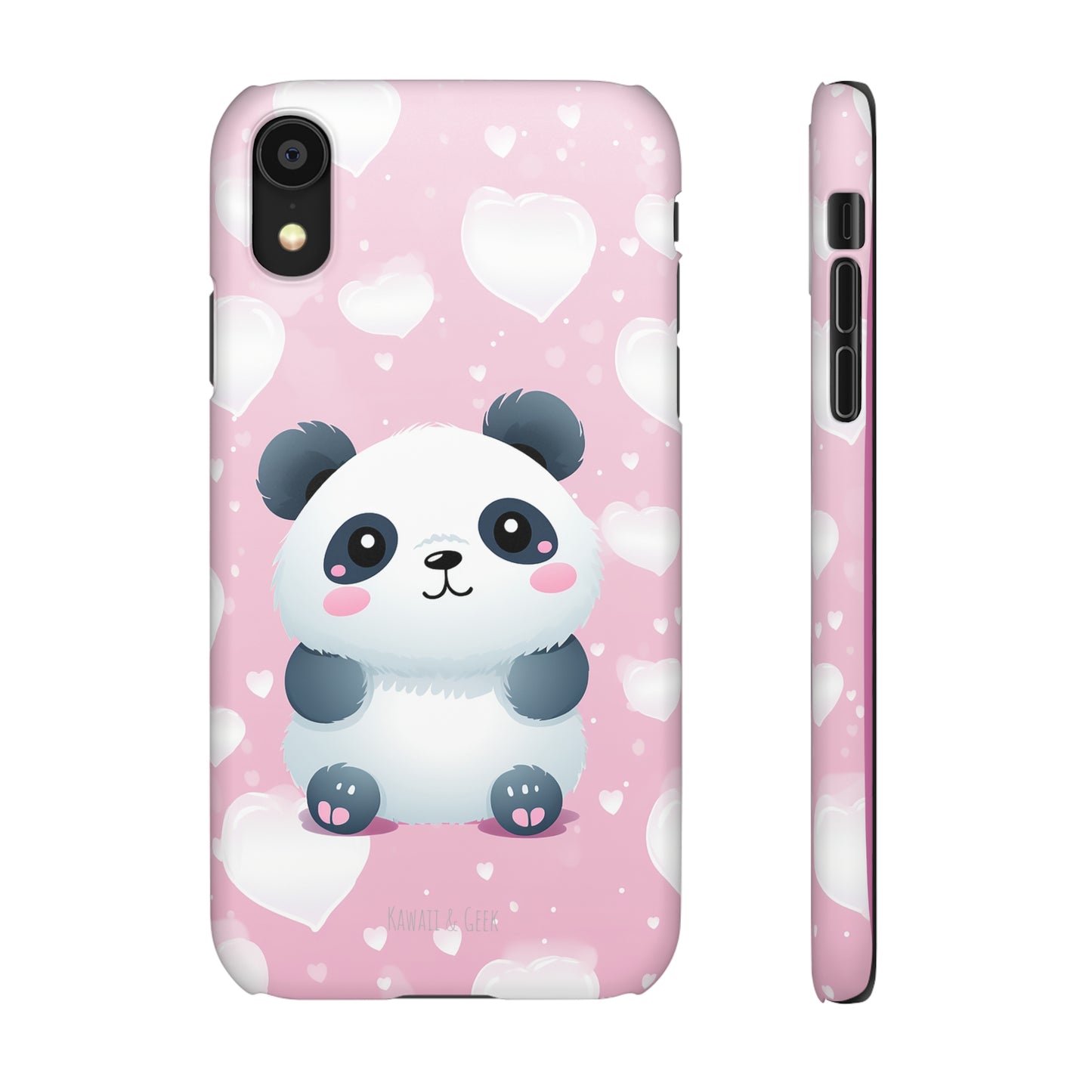 Cute Panda & Hearts Premium Phone Case