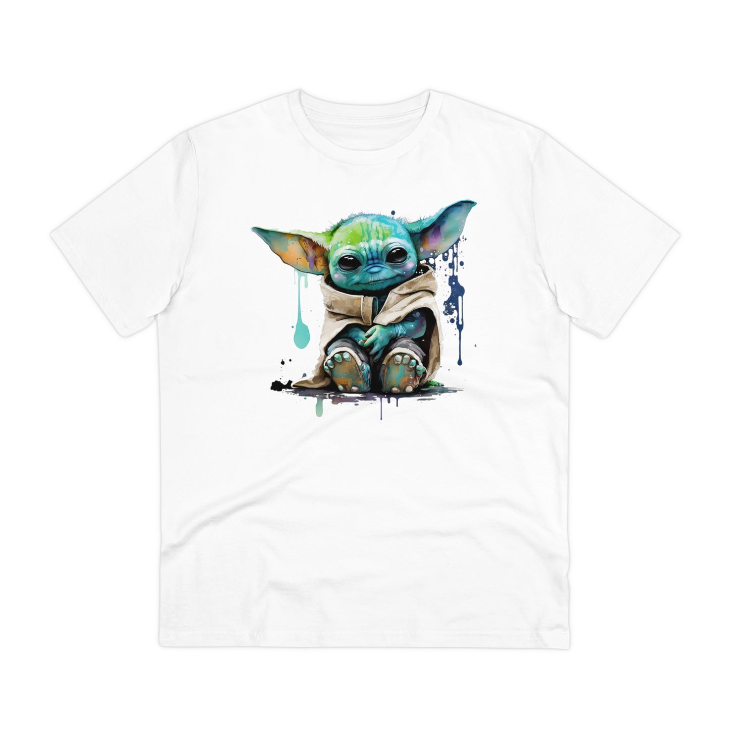 Baby Yoda in Watercolor Style Organic Unisex T-Shirt - Add Some Cute and Eco-Friendly Style to Your Wardrobe
